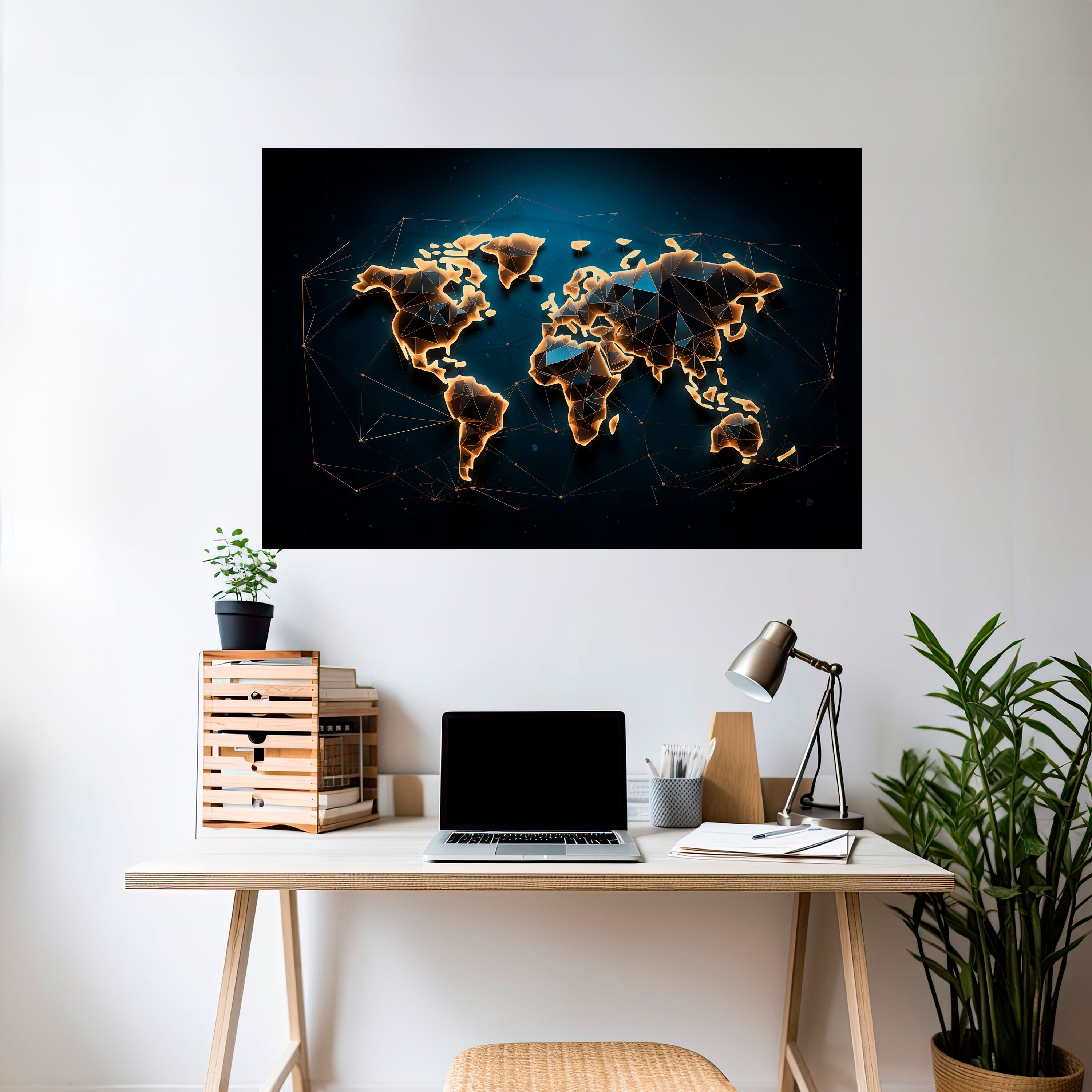 POLYGONAL PLANET Naklejka/Plakat poziomy
