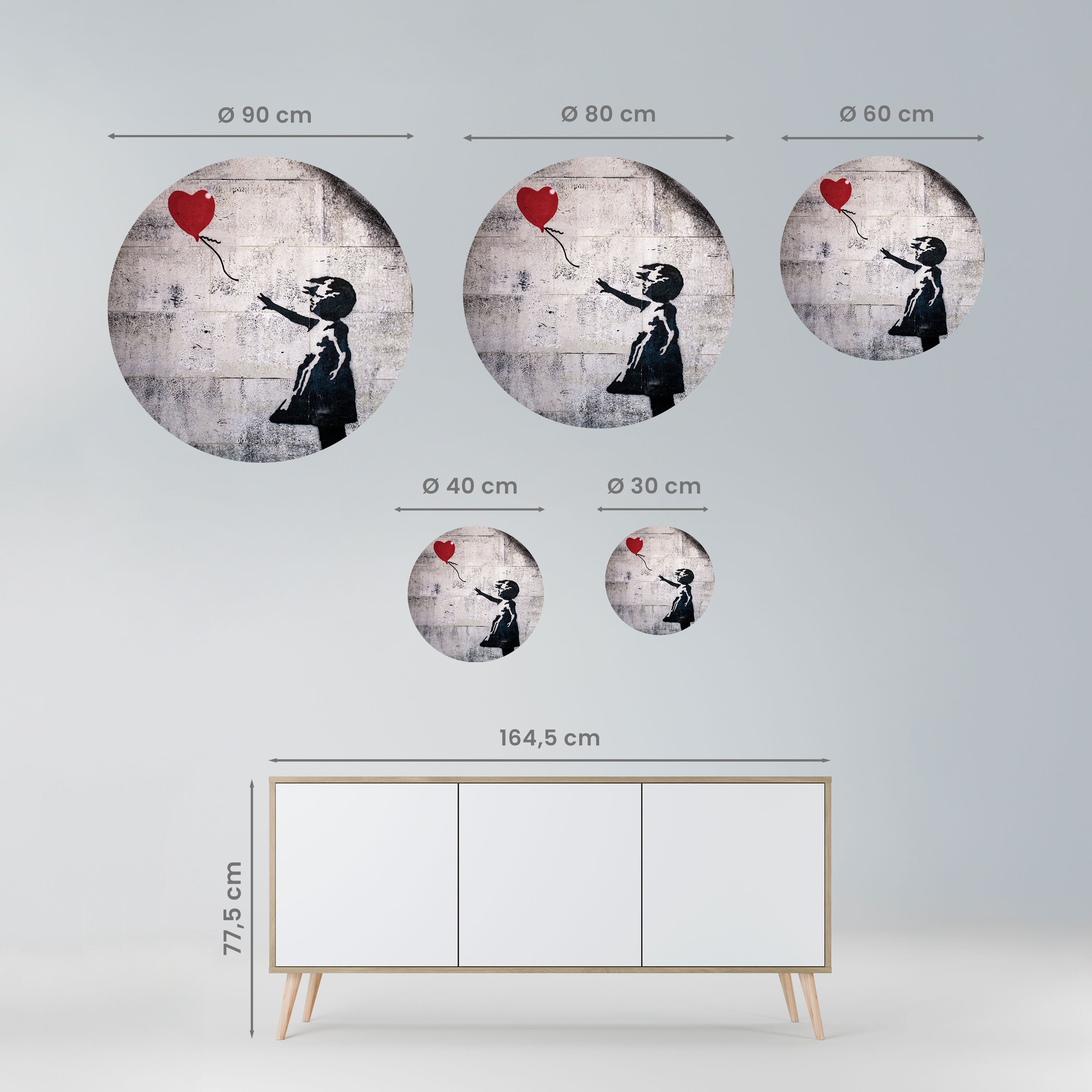 BALLON GIRL (BANKSY) Naklejka okrągła