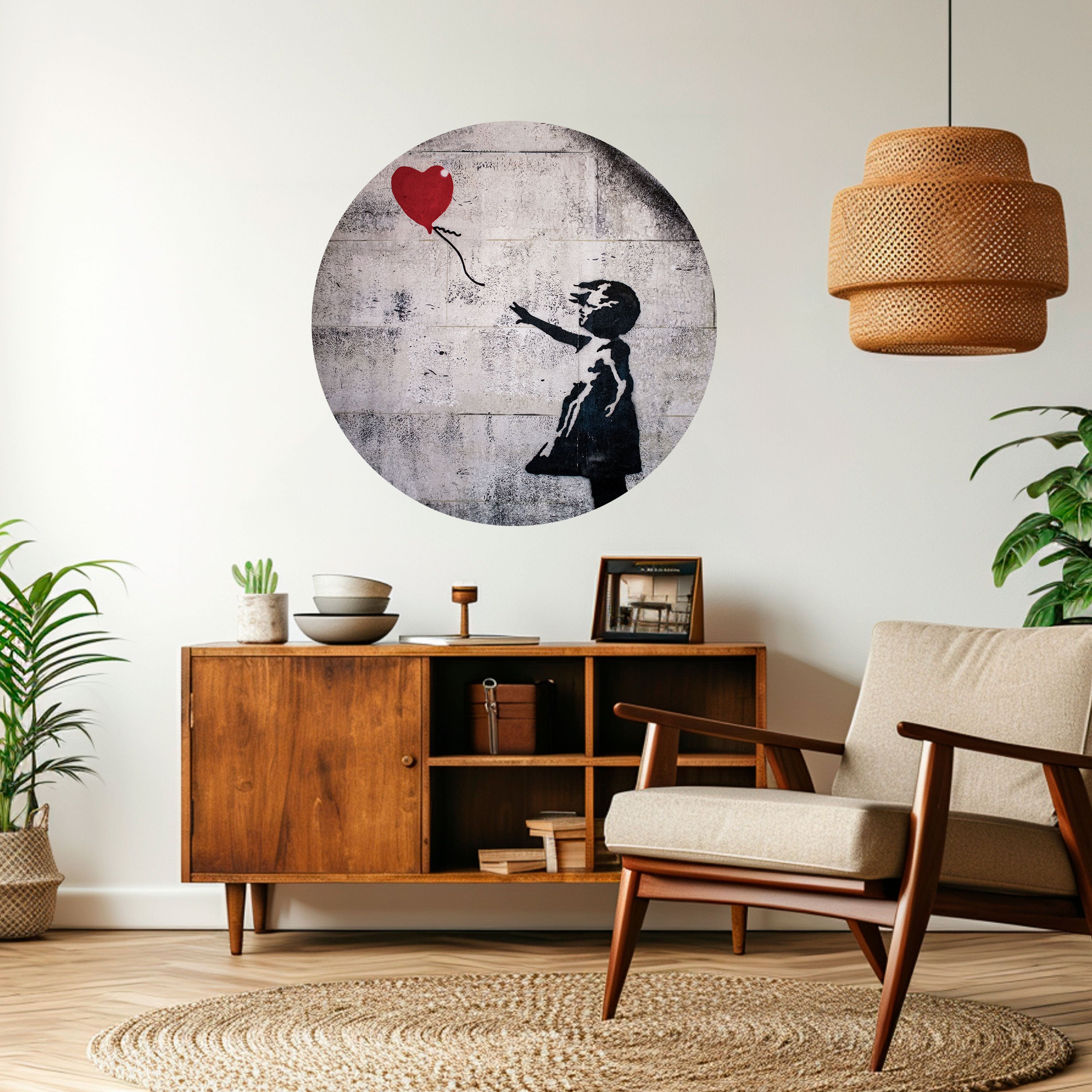 BALLON GIRL (BANKSY) Naklejka okrągła