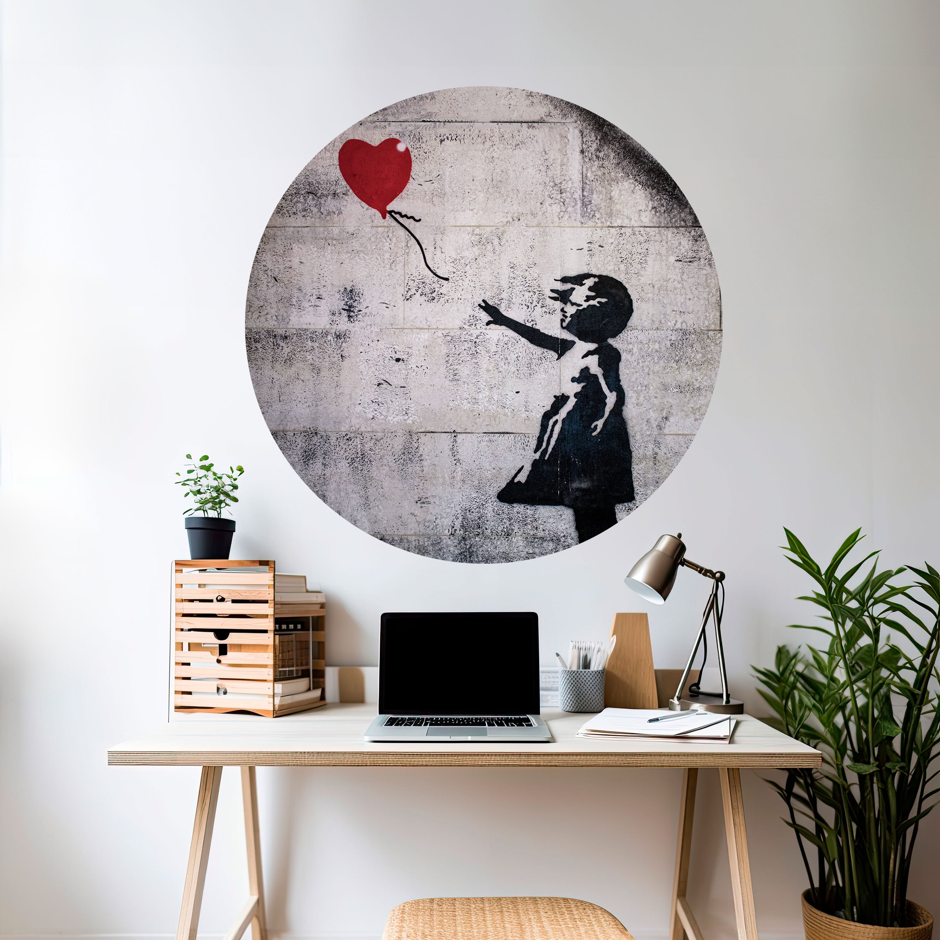 BALLON GIRL (BANKSY) Naklejka okrągła