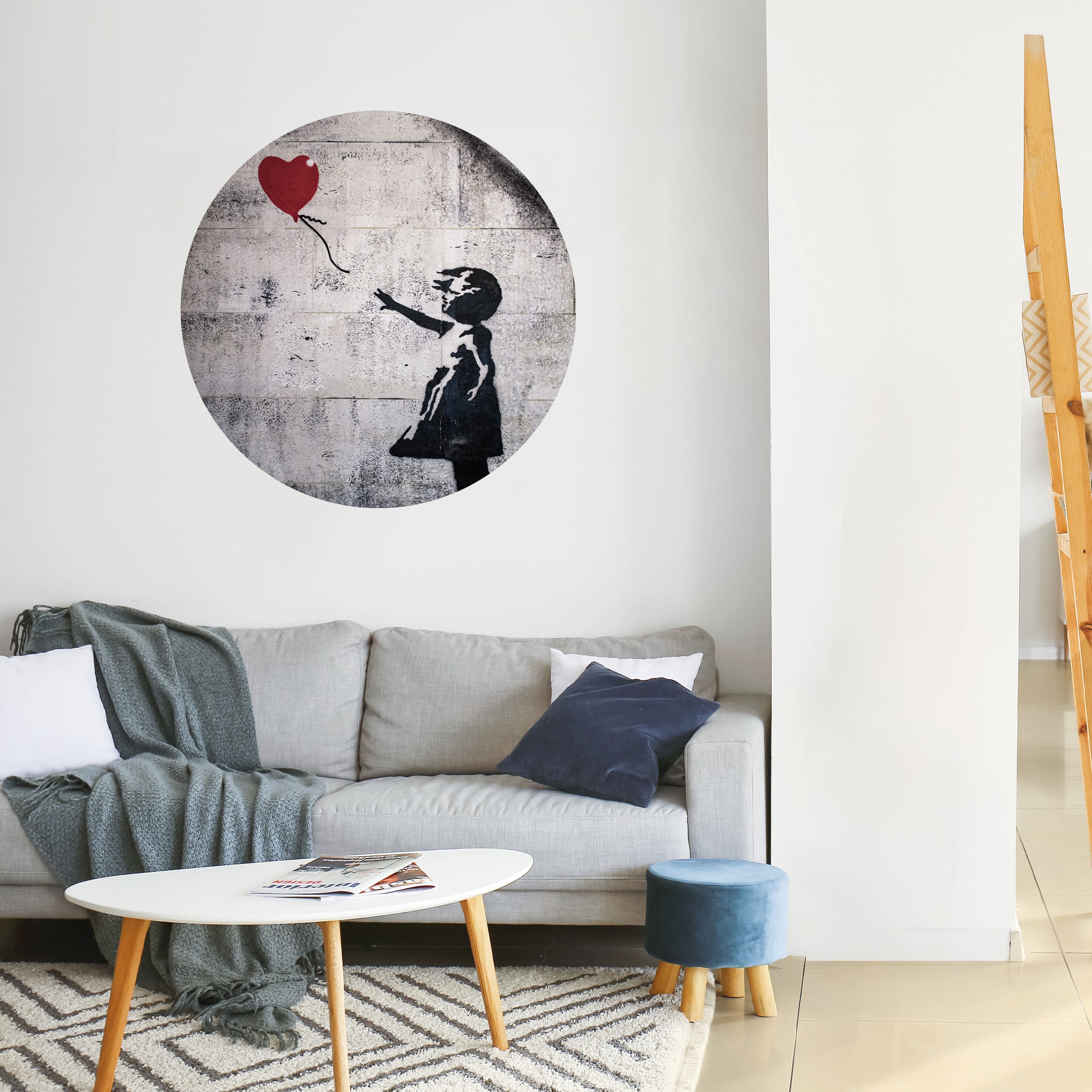 BALLON GIRL (BANKSY) Naklejka okrągła