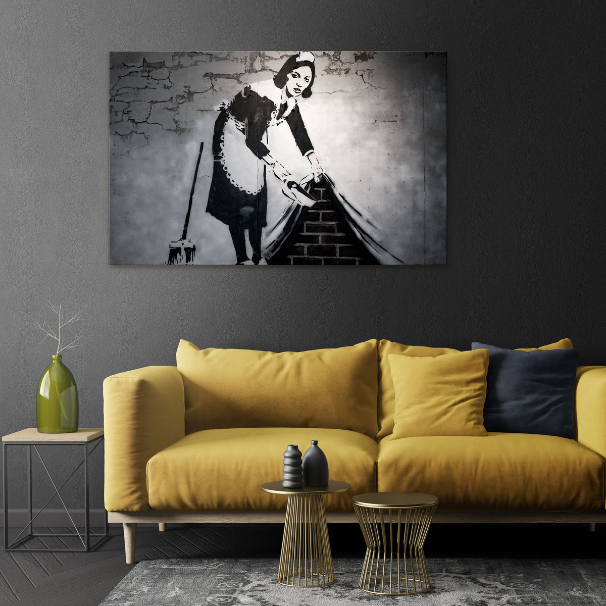 SWEEPING UNDER (BANKSY) Poziomy obraz na płótnie
