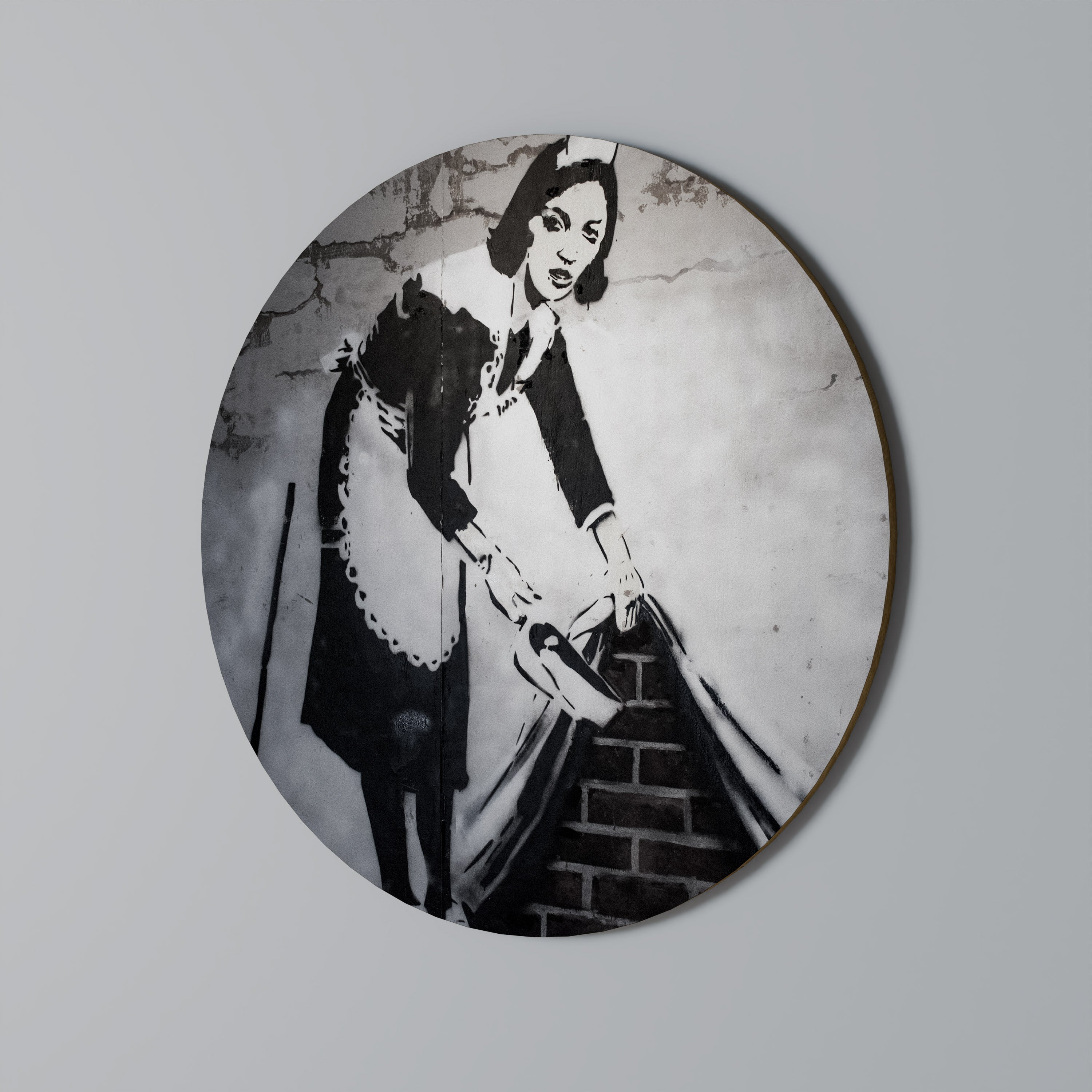 SWEEPING UNDER (BANKSY) Obraz okrągły