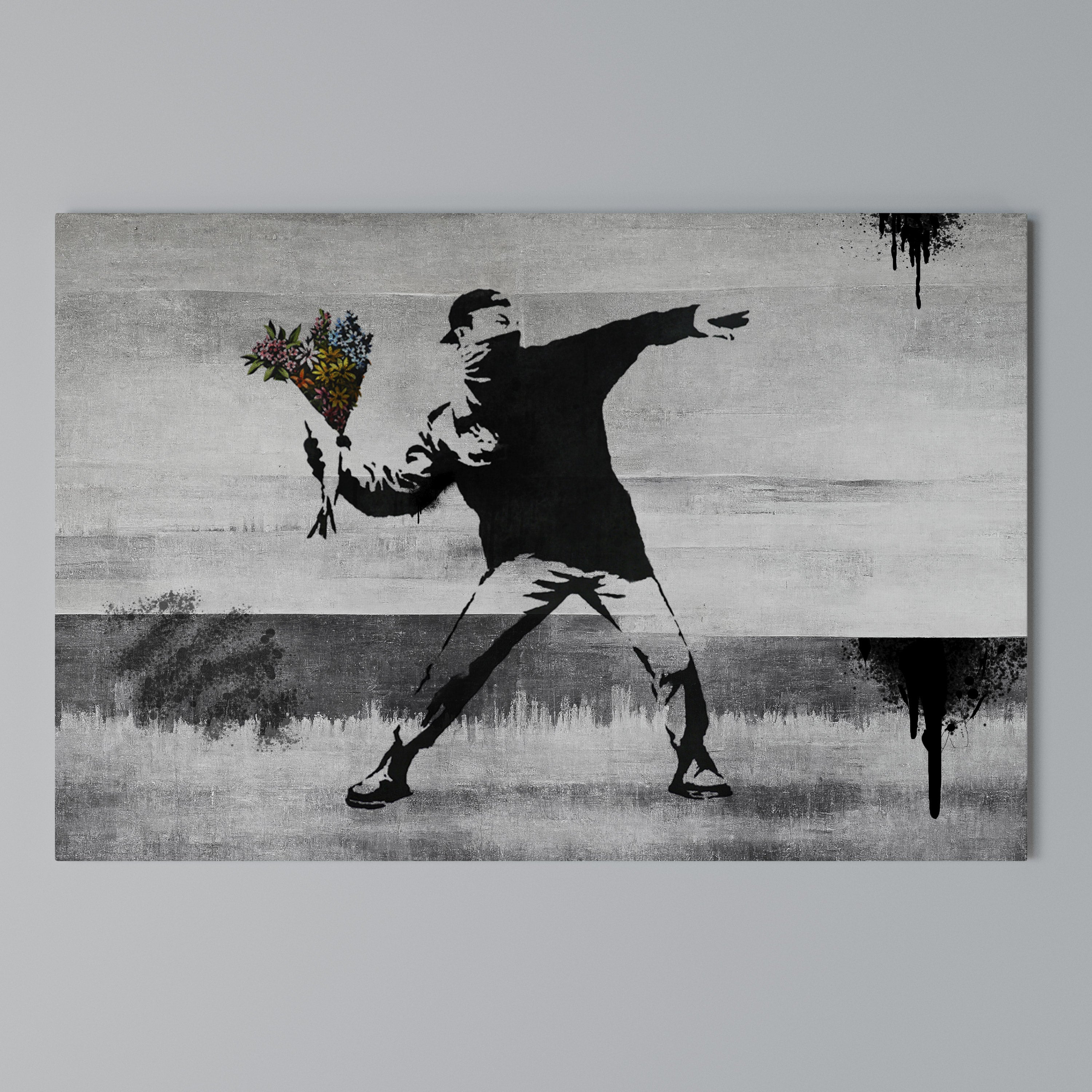 FLOWER BOMBER (BANKSY) Poziomy obraz na płótnie