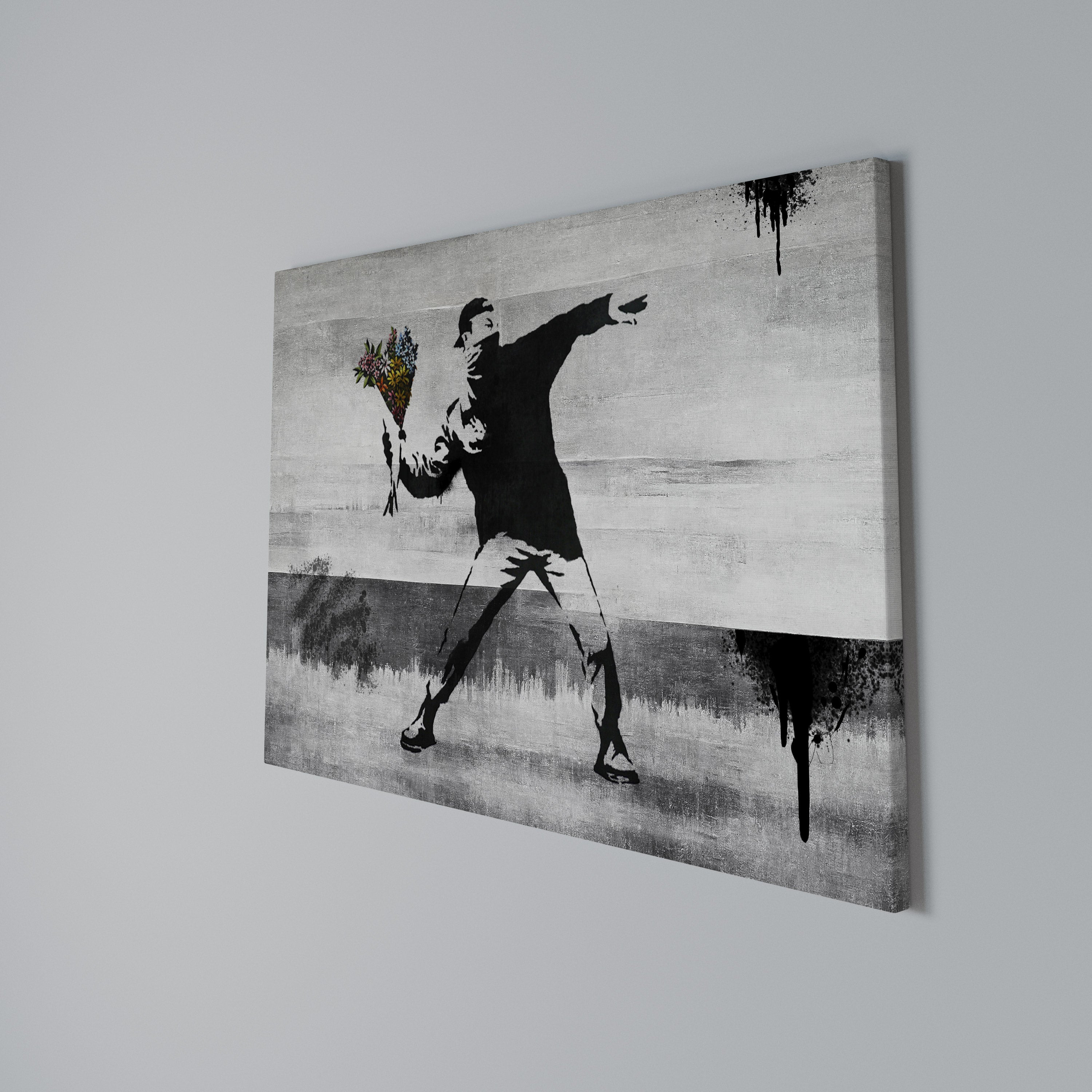 FLOWER BOMBER (BANKSY) Poziomy obraz na płótnie