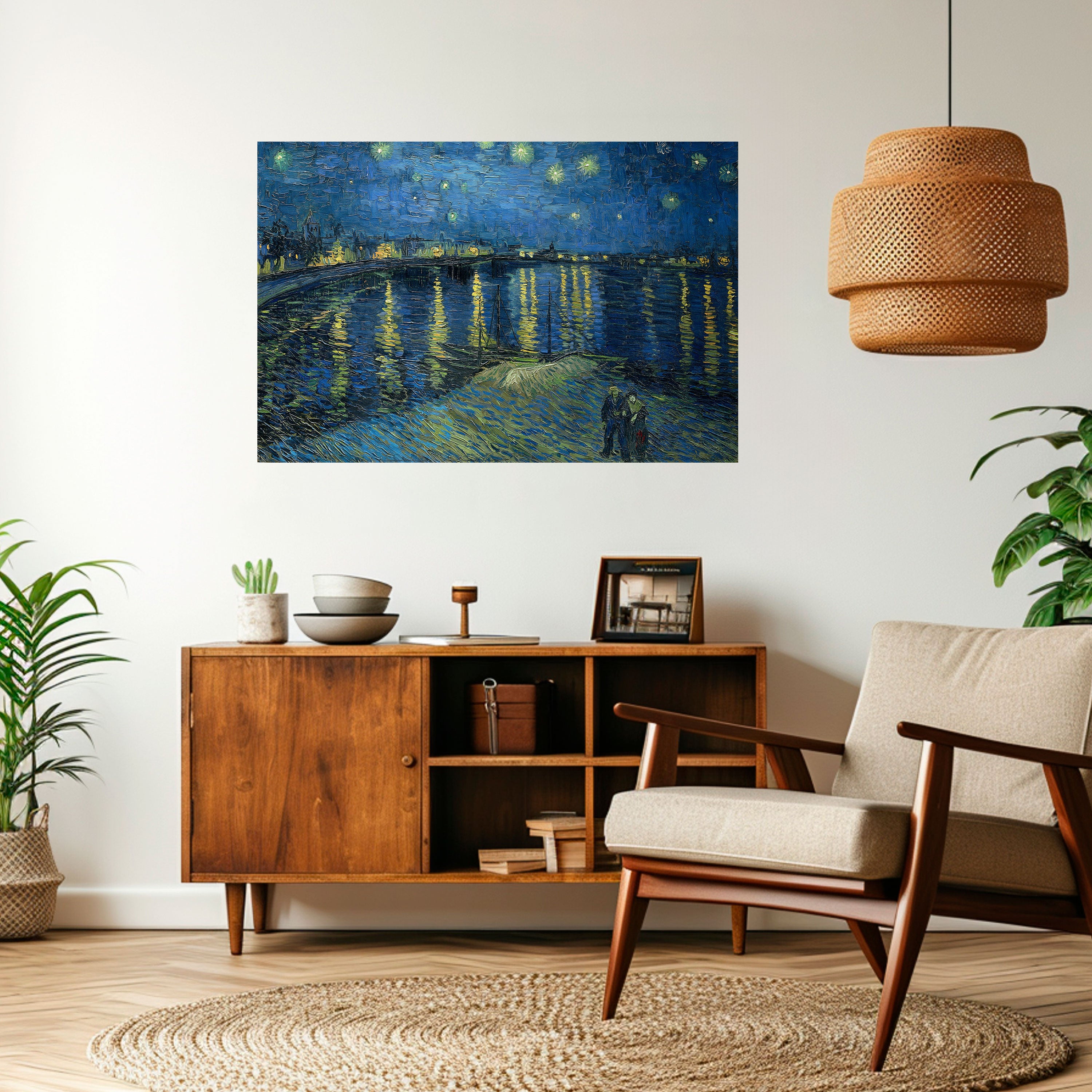 STARRY NIGHT OVER THE RHONE Naklejka/Plakat poziomy