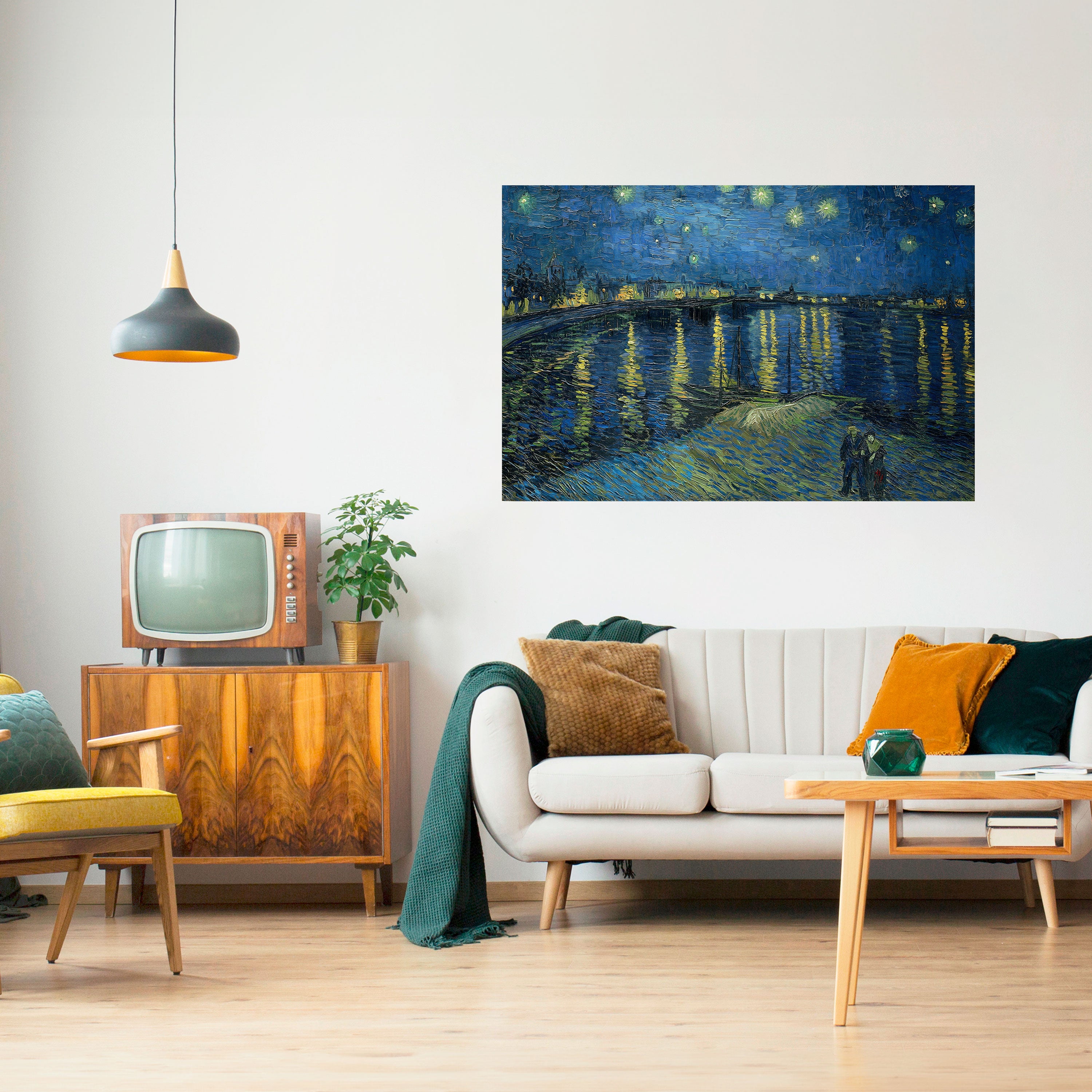 STARRY NIGHT OVER THE RHONE Naklejka/Plakat poziomy