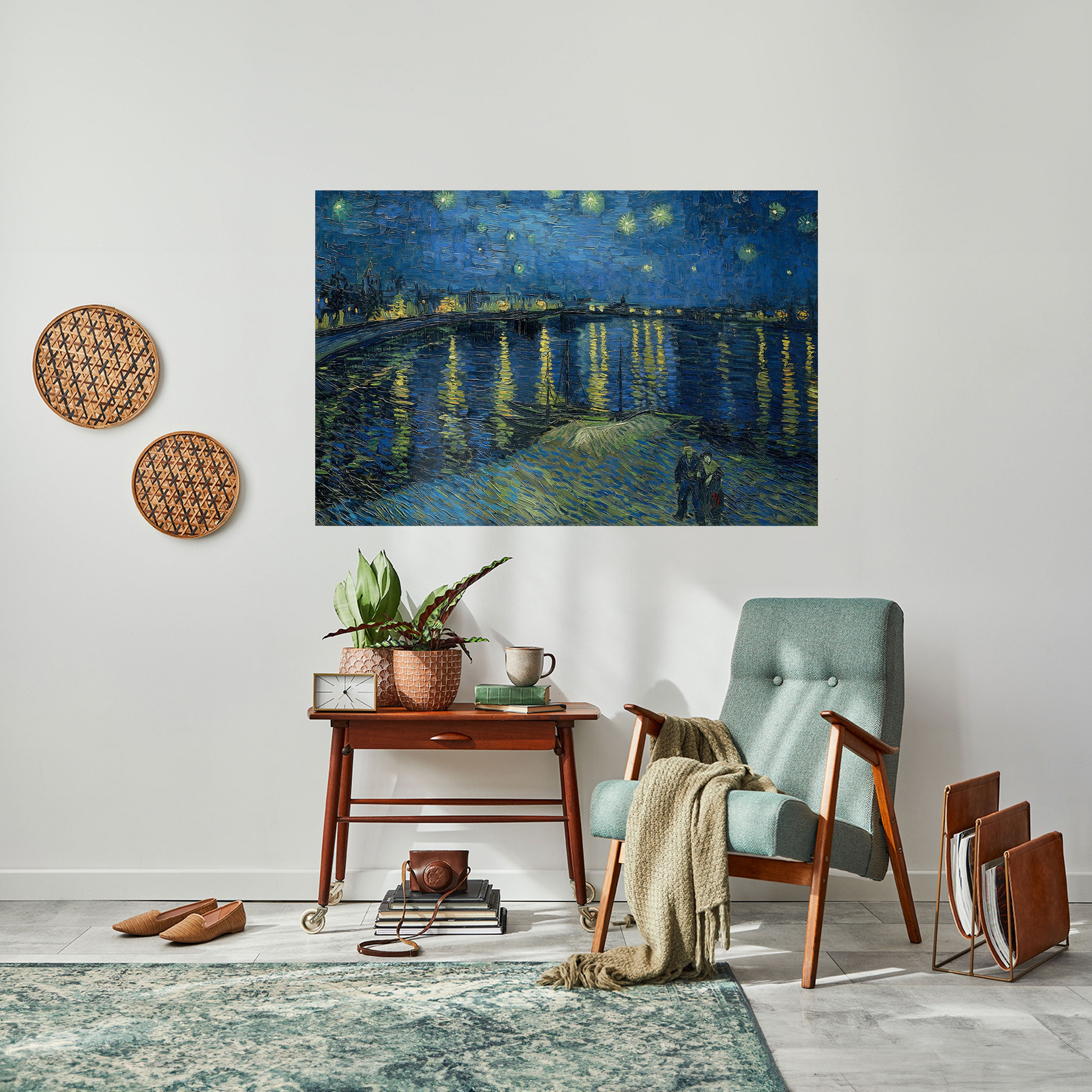 STARRY NIGHT OVER THE RHONE Naklejka/Plakat poziomy