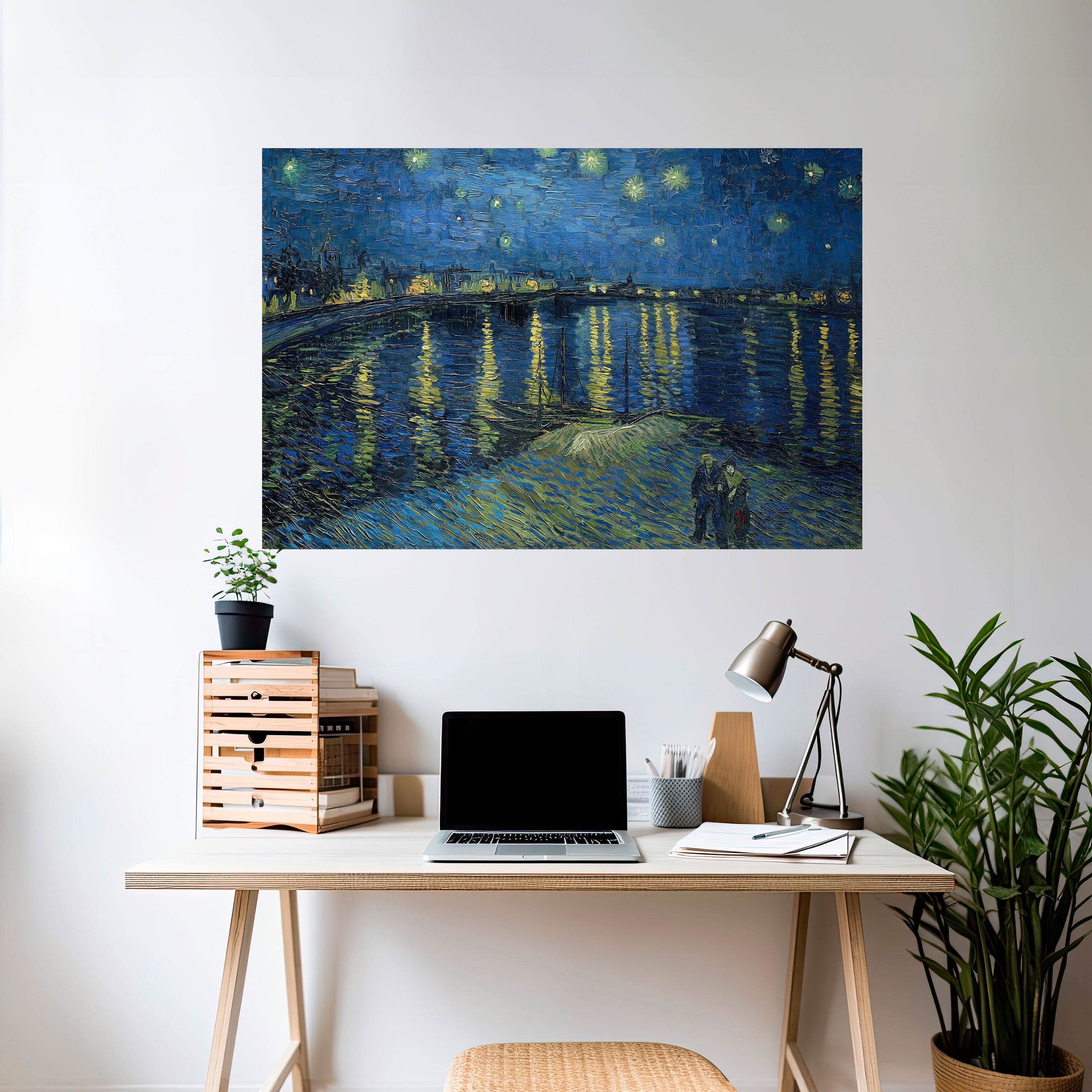 STARRY NIGHT OVER THE RHONE Naklejka/Plakat poziomy