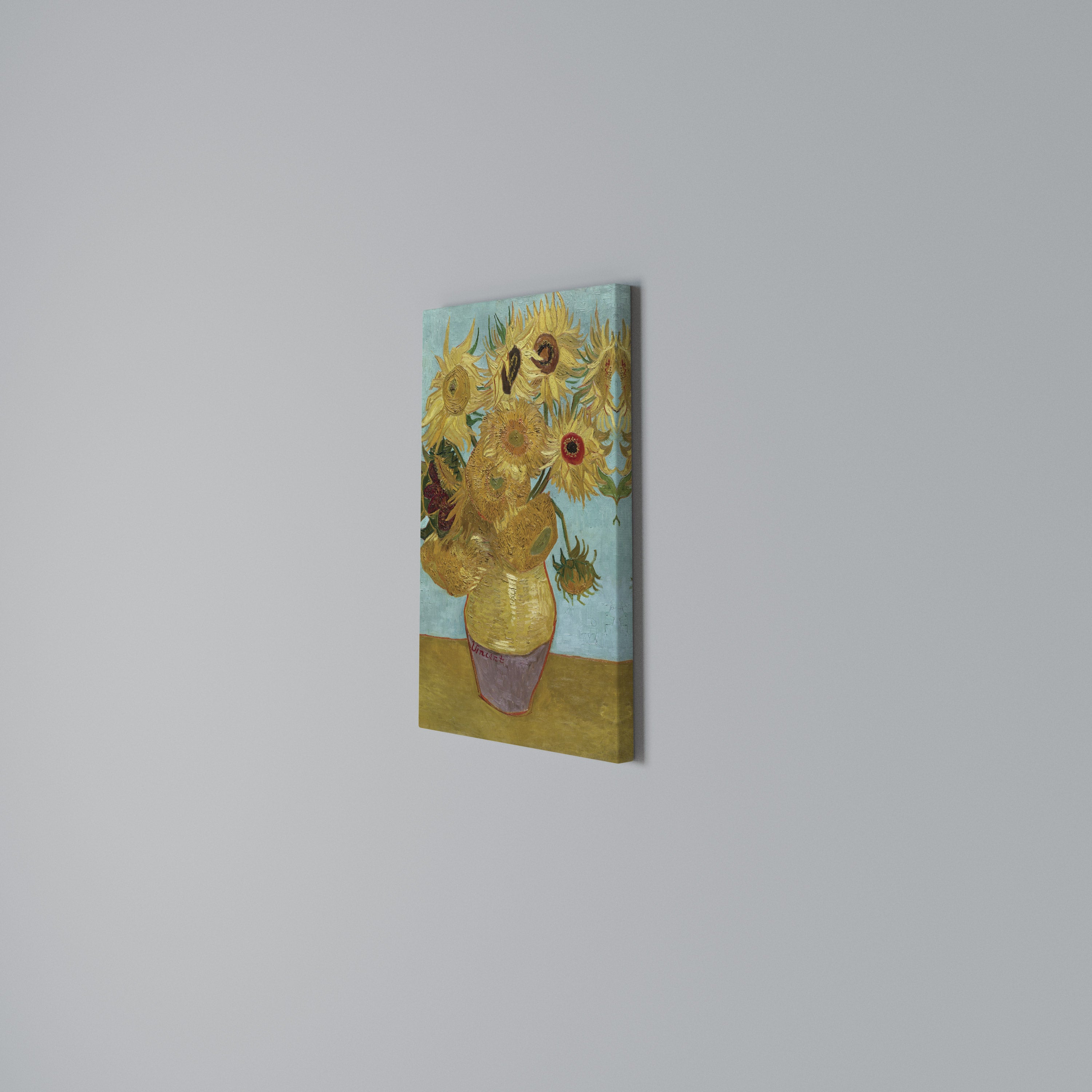 VASE WITH TWELVE SUNFLOWERS Pionowy obraz na płótnie