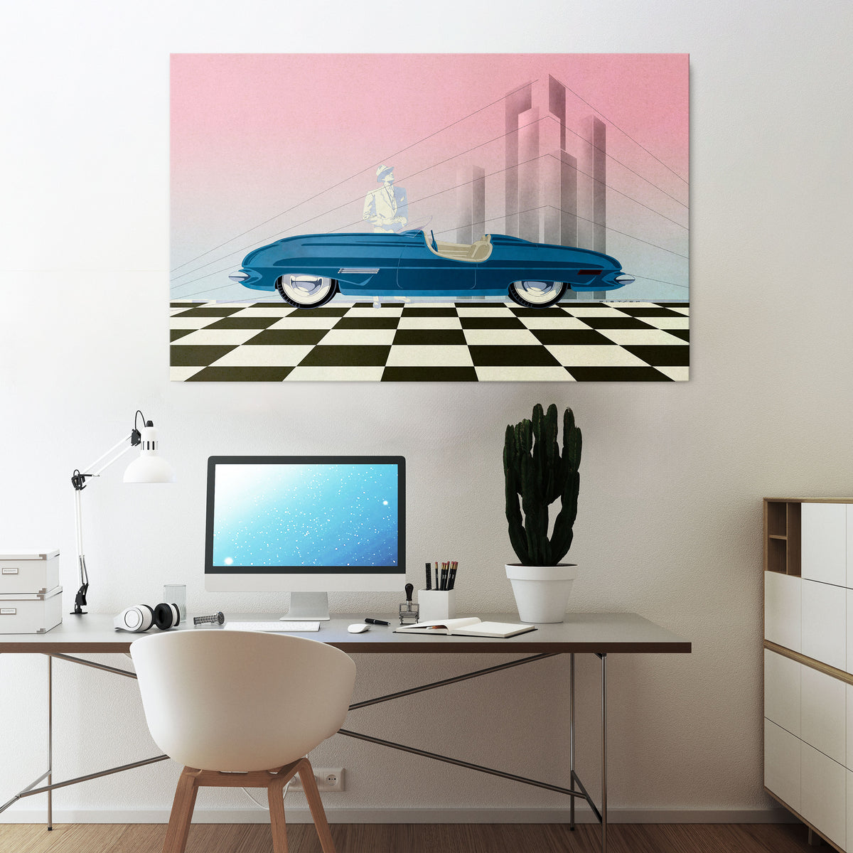 BLUE ROADSTER Poziomy obraz na płótnie