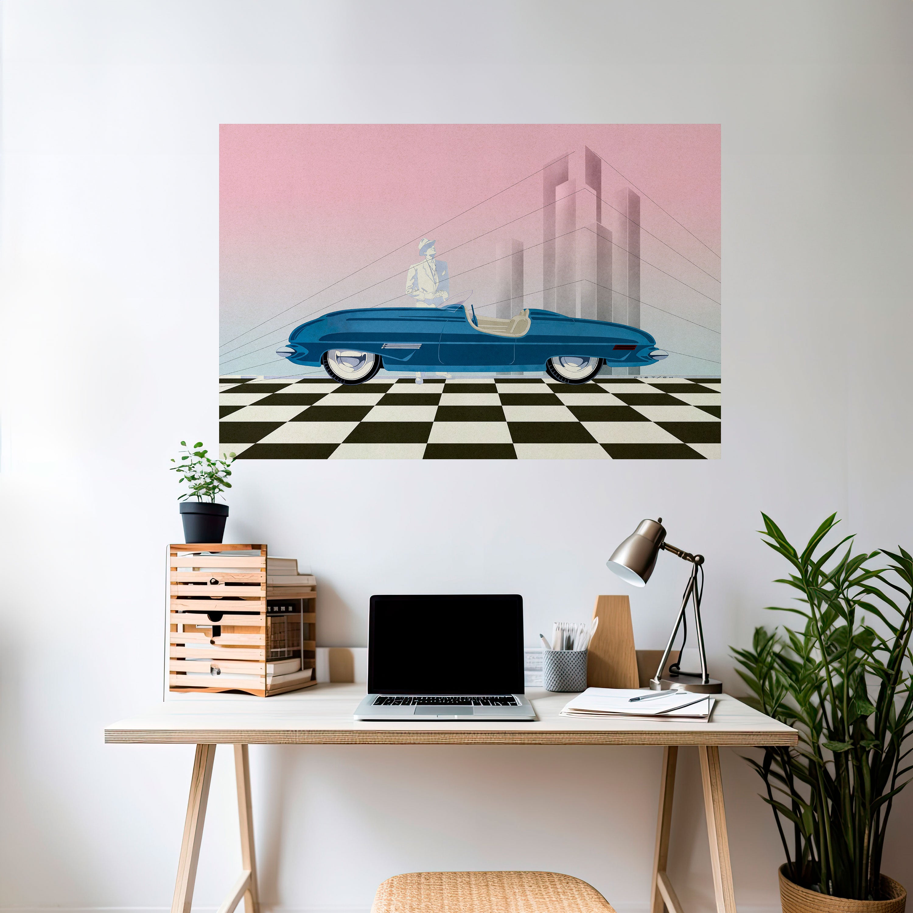 BLUE ROADSTER Naklejka/Plakat poziomy
