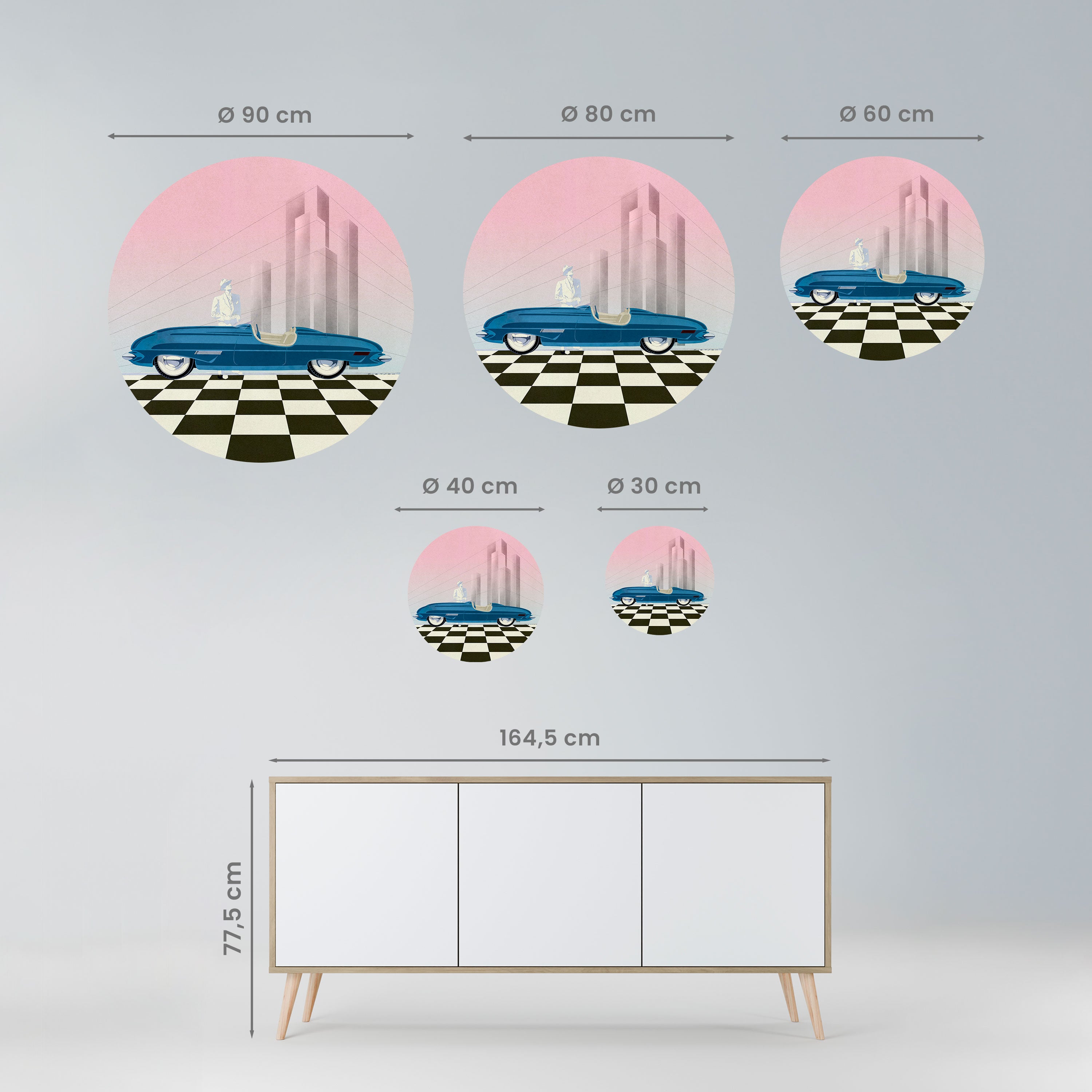 BLUE ROADSTER Naklejka okrągła