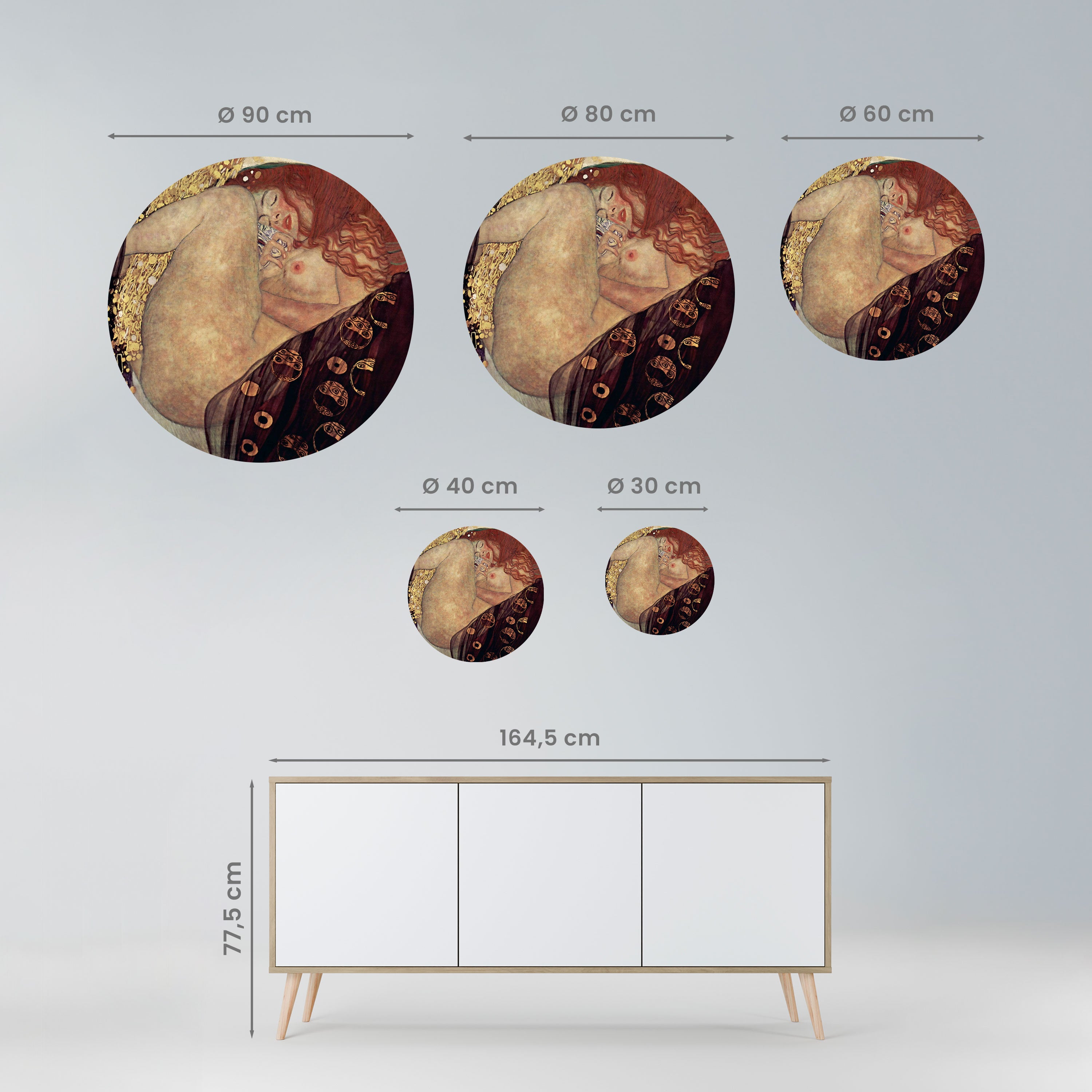 DANAE BY KLIMT Naklejka okrągła