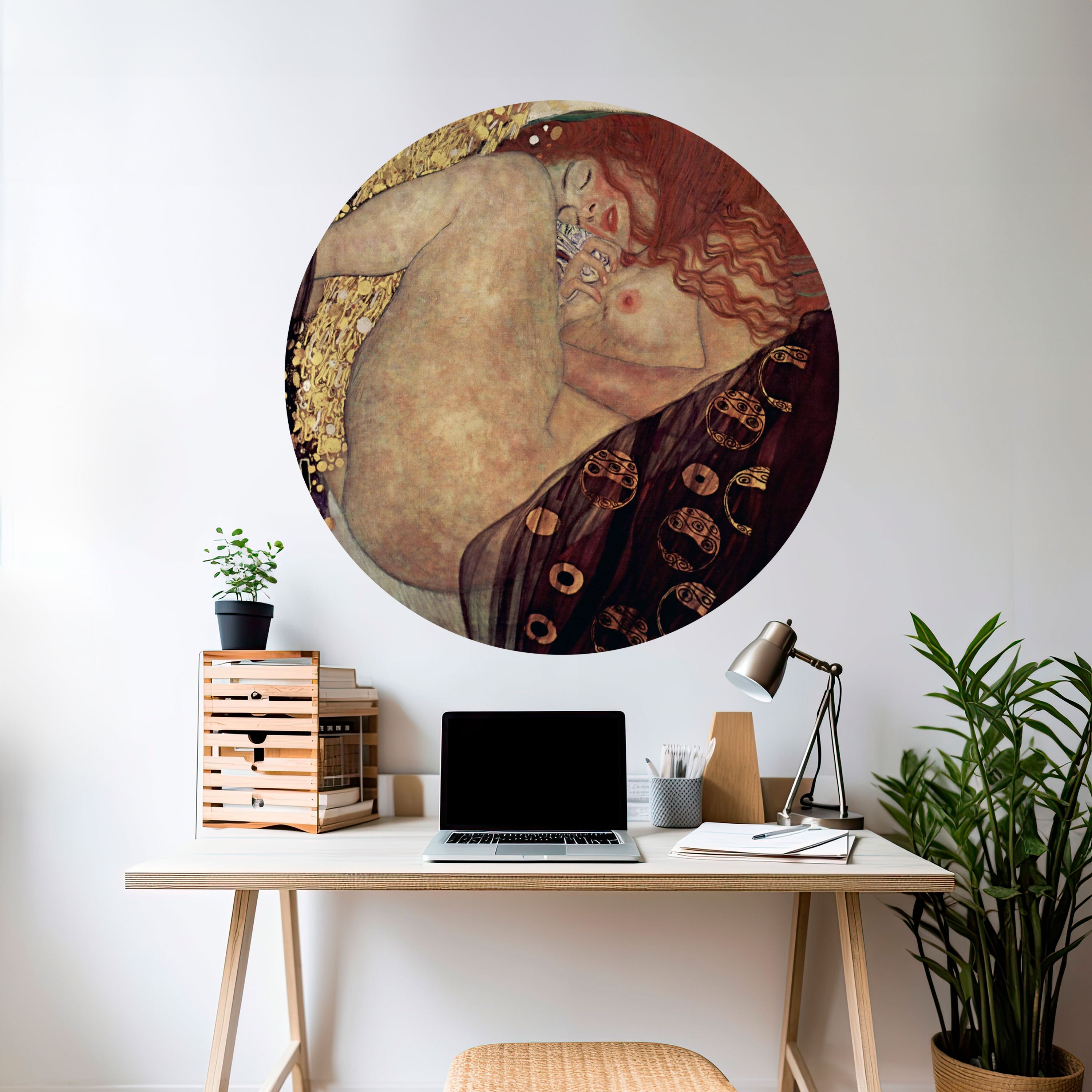 DANAE BY KLIMT Naklejka okrągła