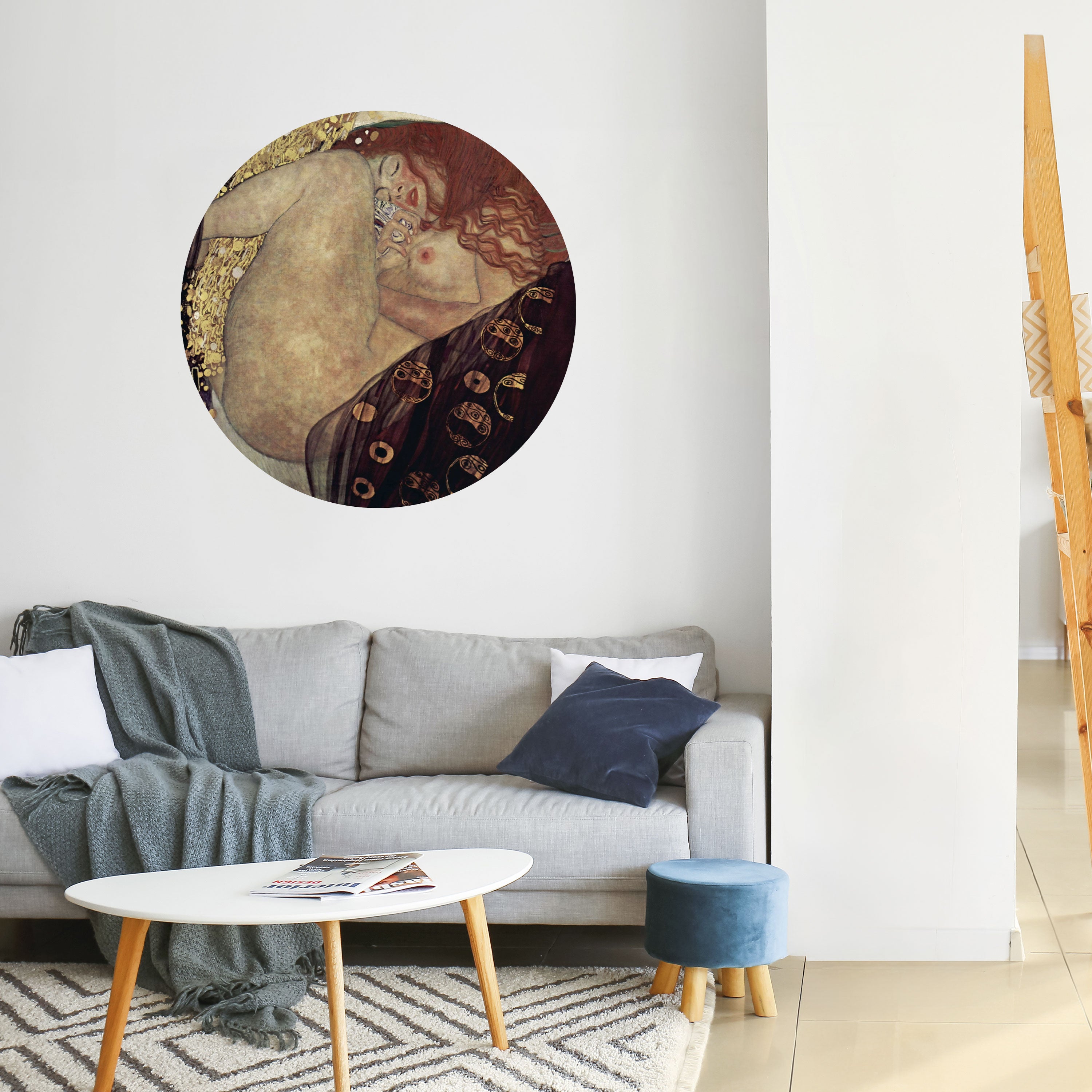DANAE BY KLIMT Naklejka okrągła