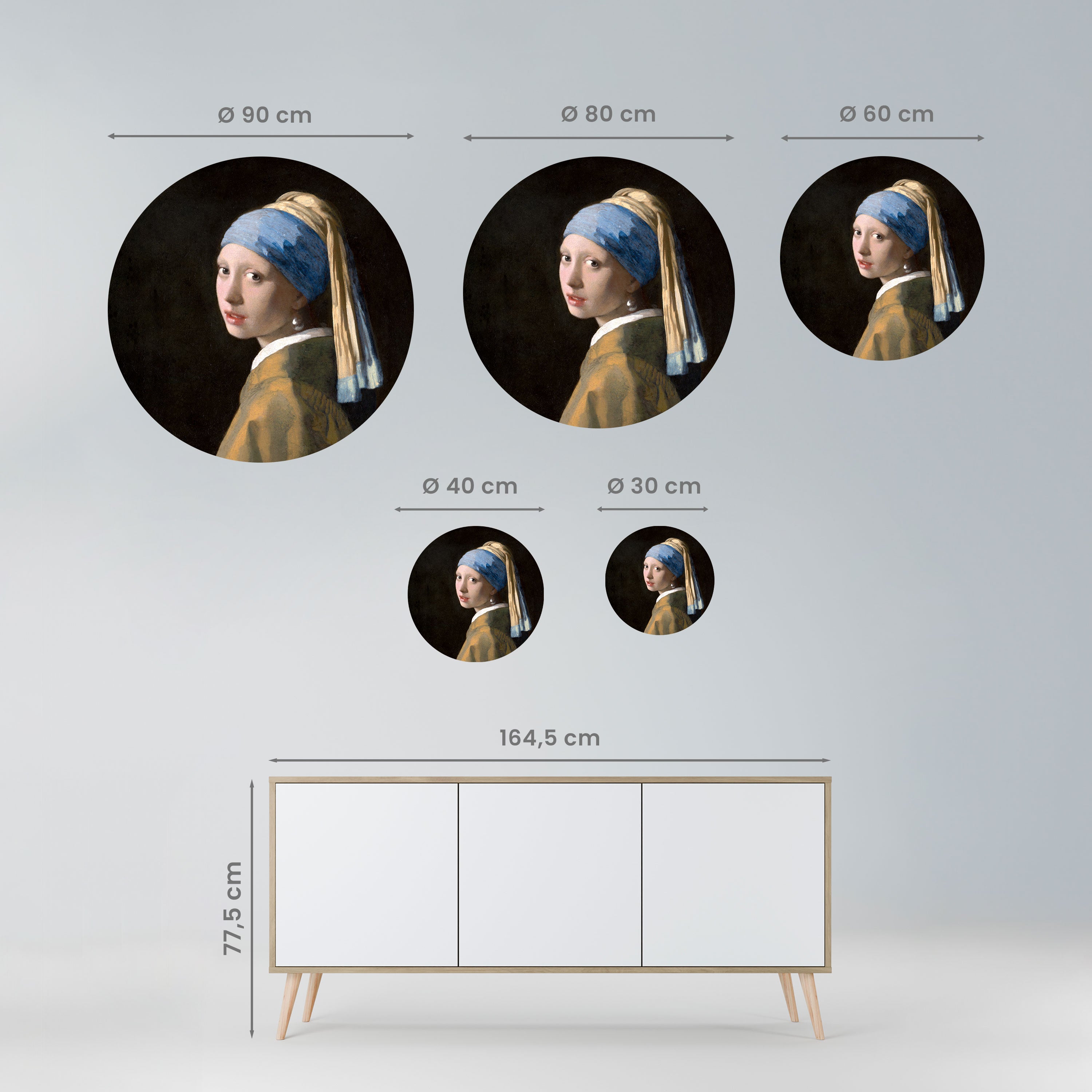 GIRL WITH A PEARL EARING Naklejka okrągła