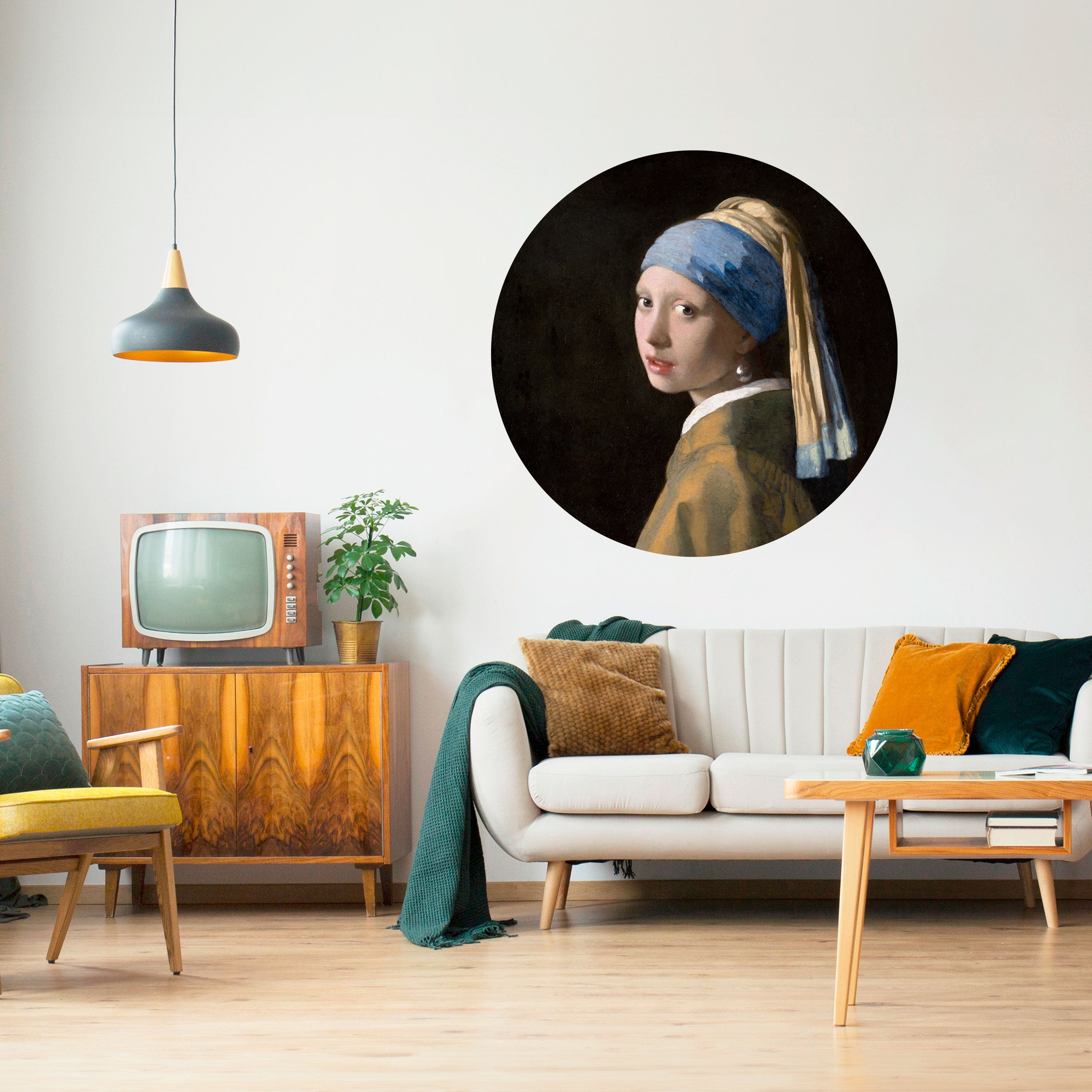 GIRL WITH A PEARL EARING Naklejka okrągła