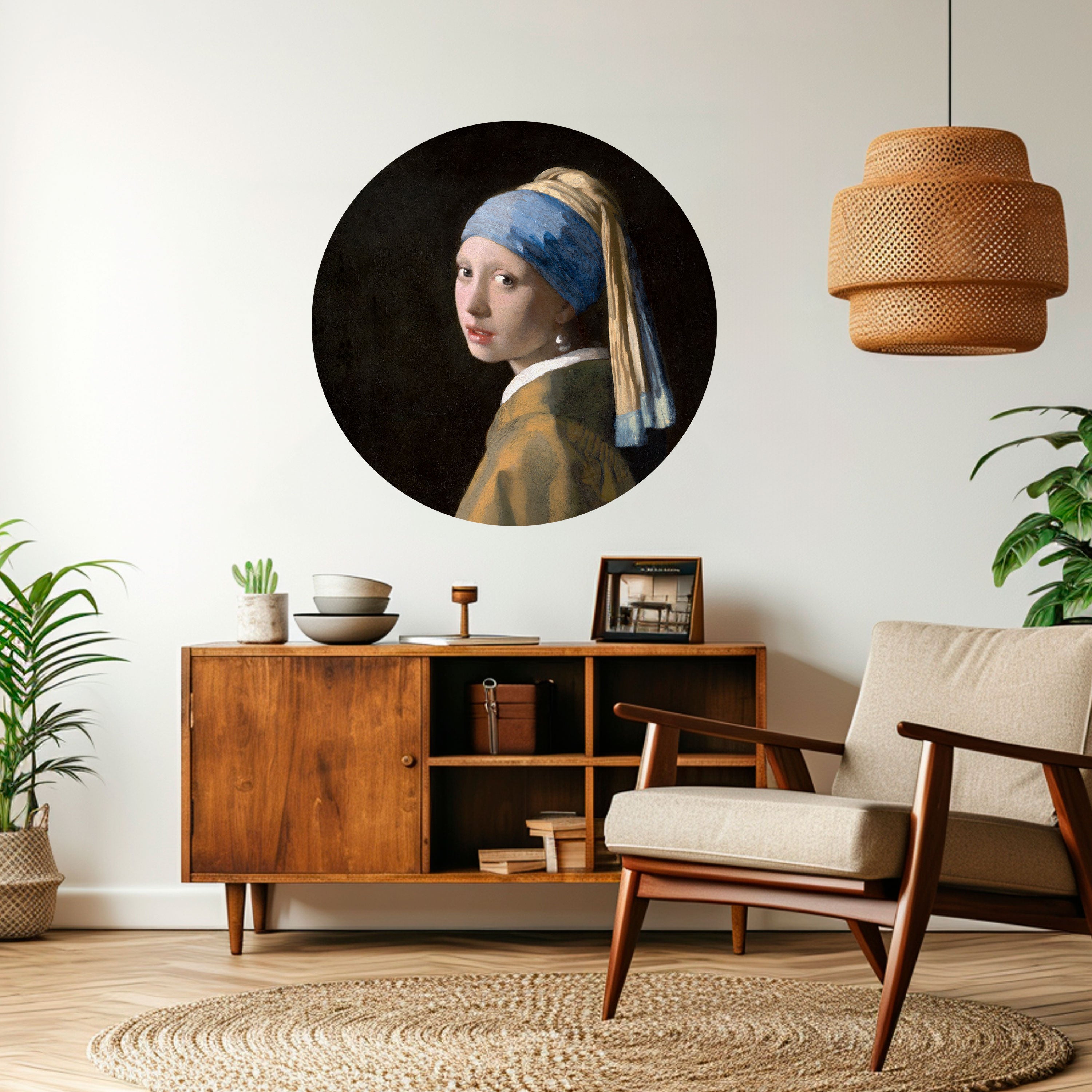 GIRL WITH A PEARL EARING Naklejka okrągła