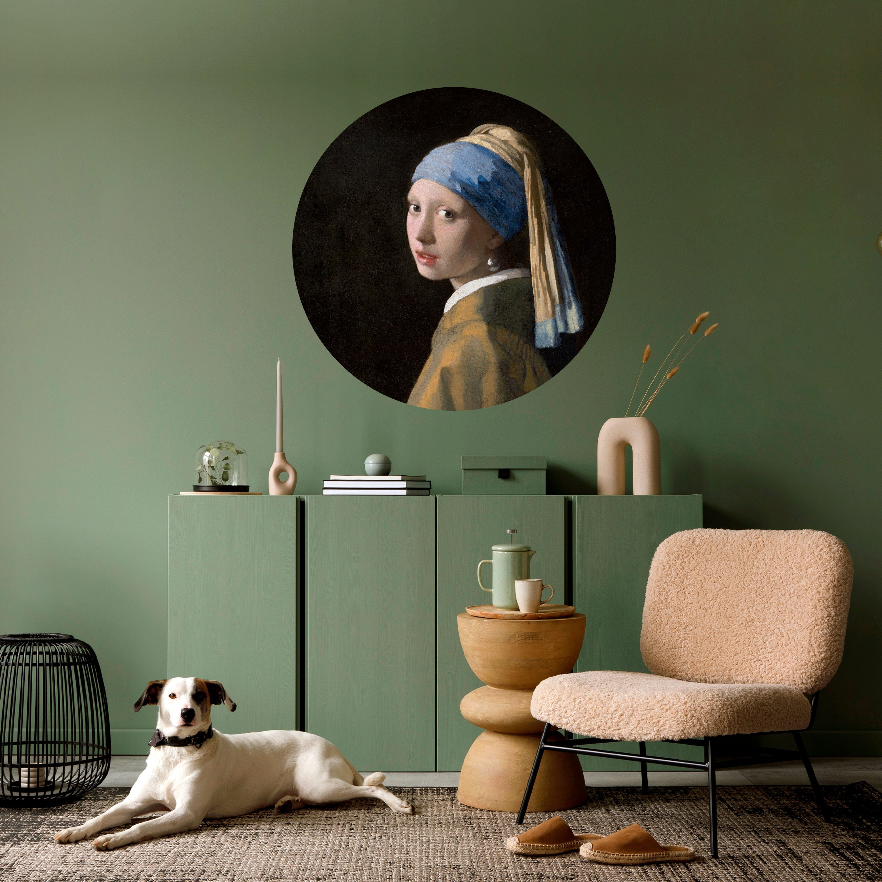 GIRL WITH A PEARL EARING Naklejka okrągła