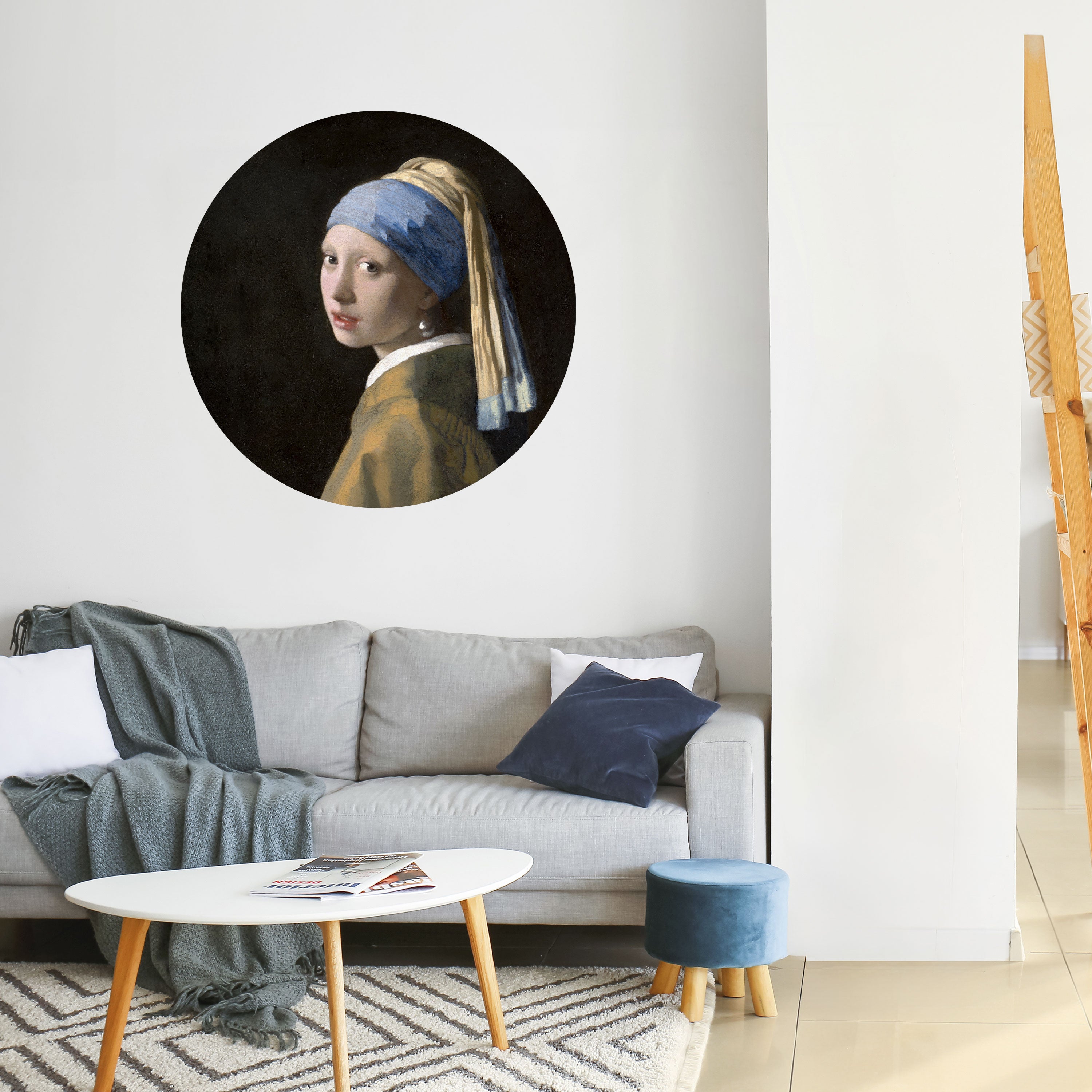 GIRL WITH A PEARL EARING Naklejka okrągła