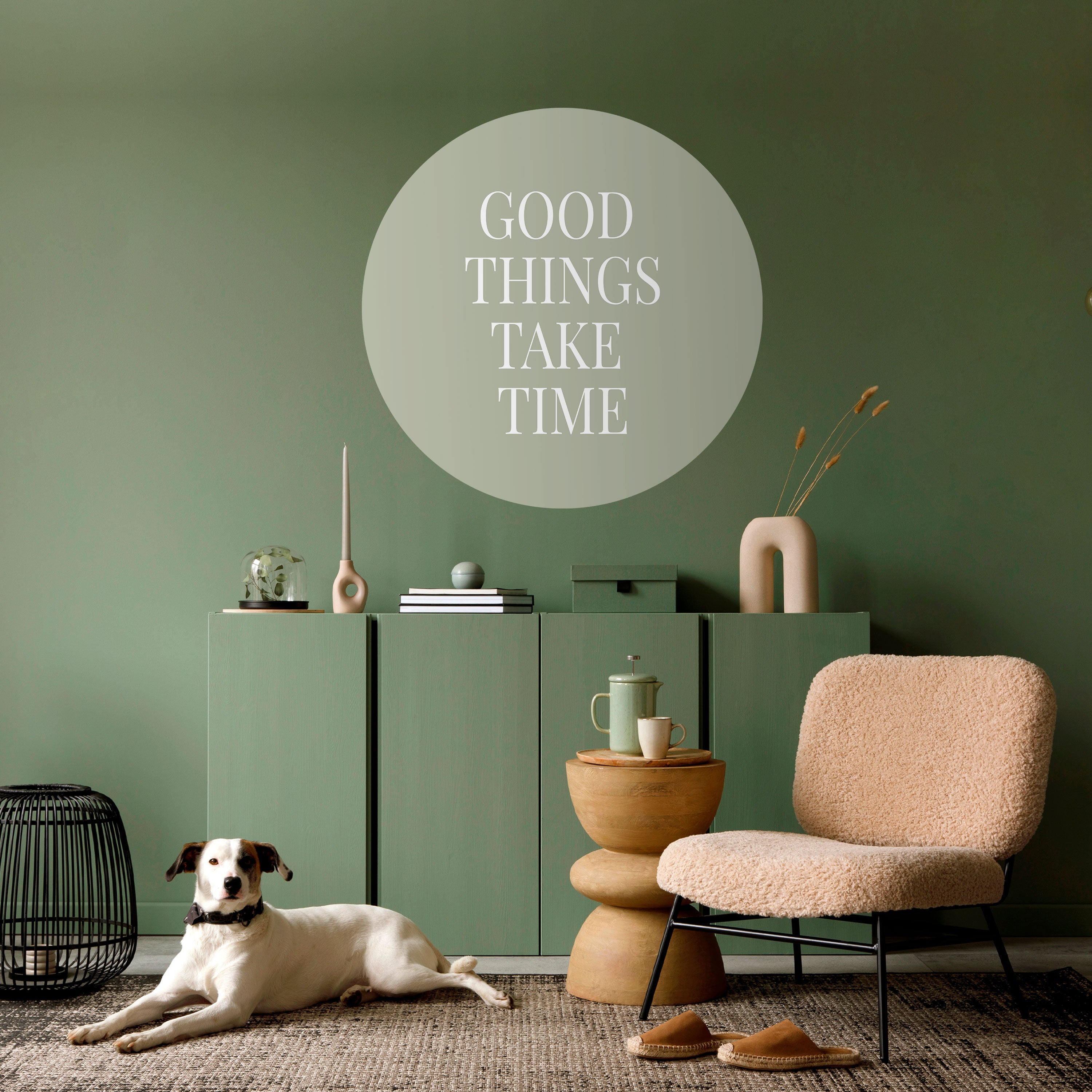GOOD THINGS TAKE TIME Naklejka okrągła
