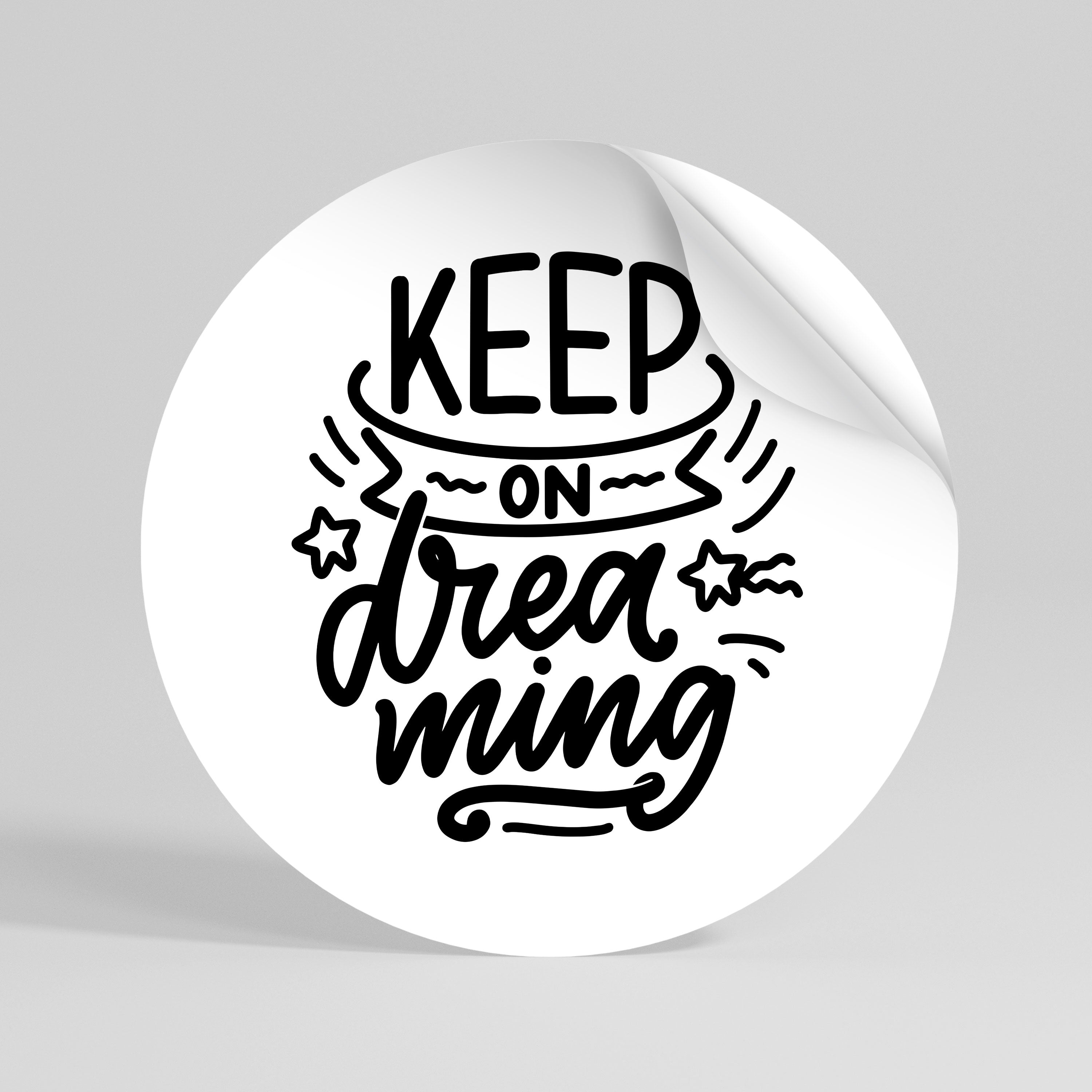 KEEP ON DREAMING Naklejka - okrągła