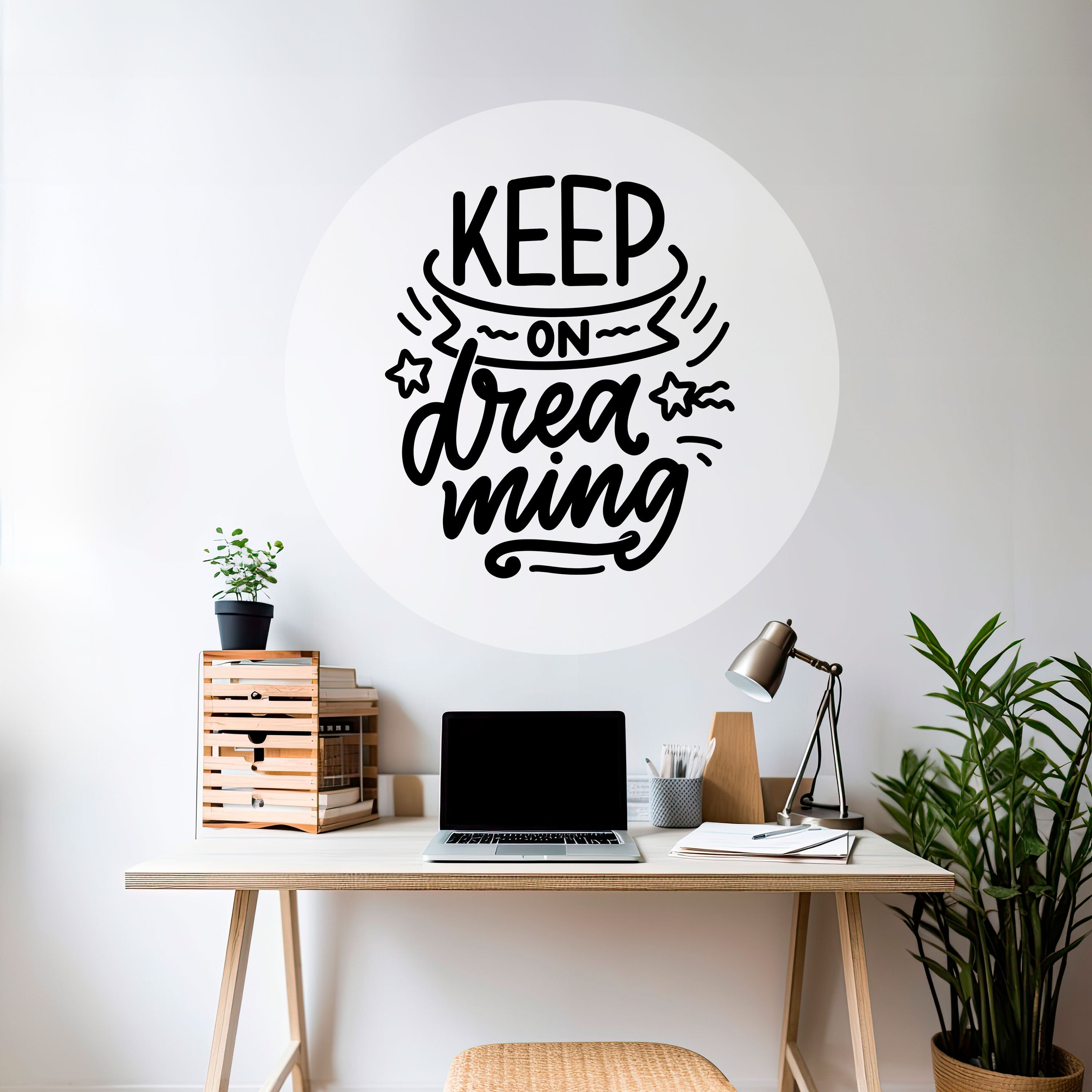 KEEP ON DREAMING Naklejka okrągła