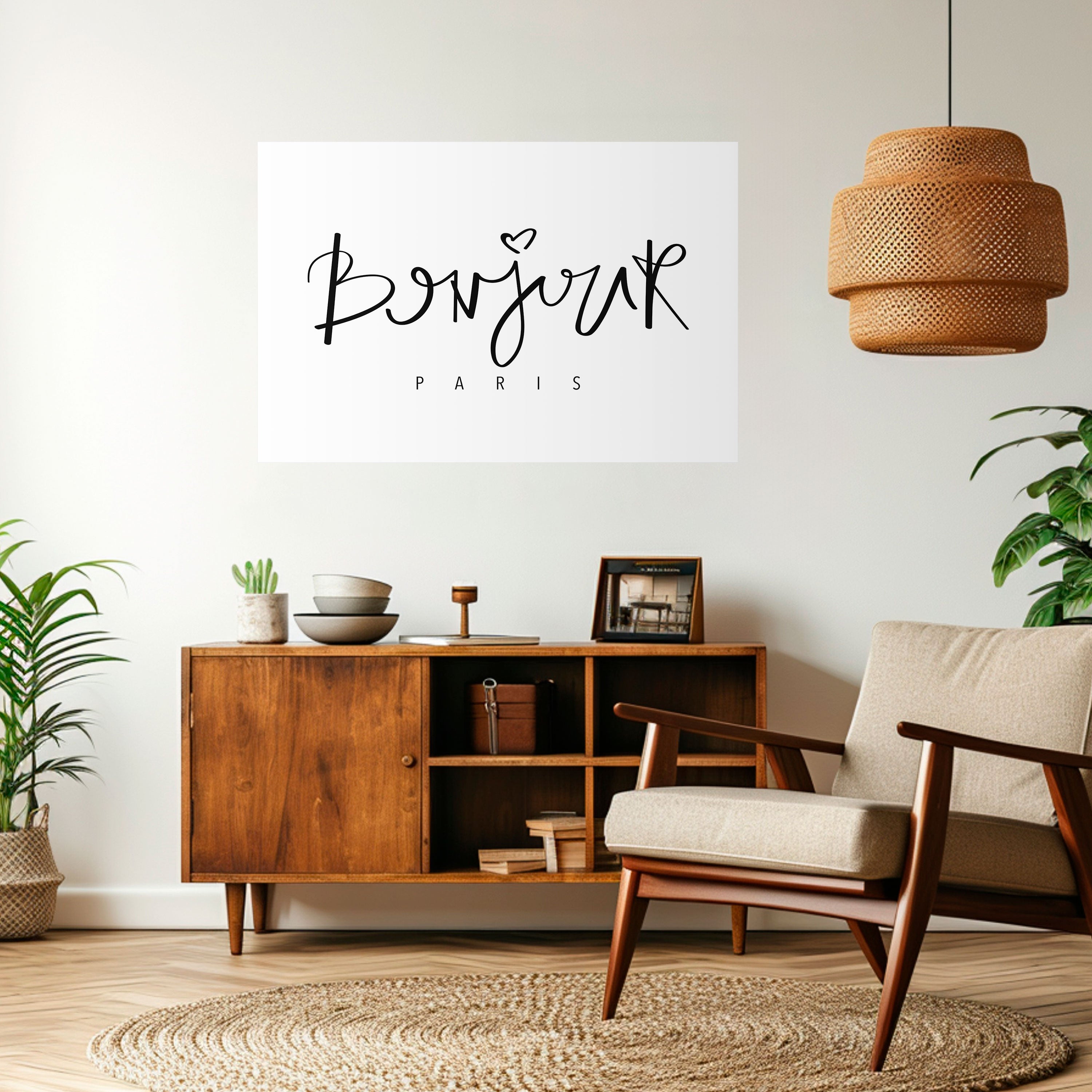 BONJOUR LOVE Naklejka/Plakat poziomy