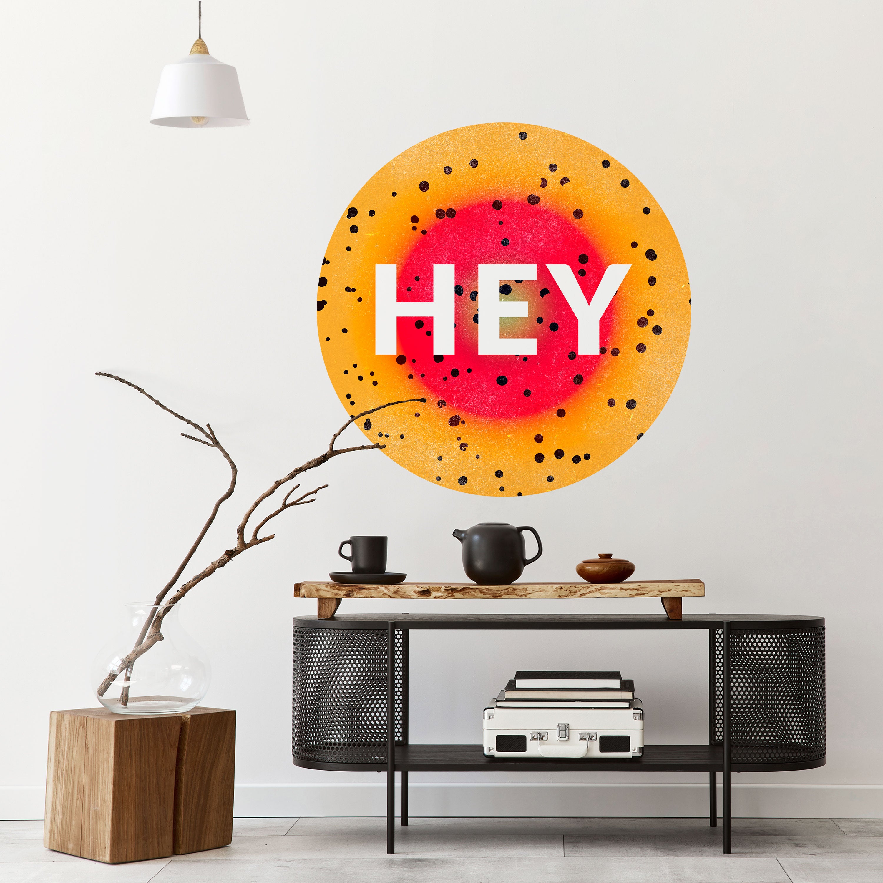 HEY THERE Naklejka okrągła