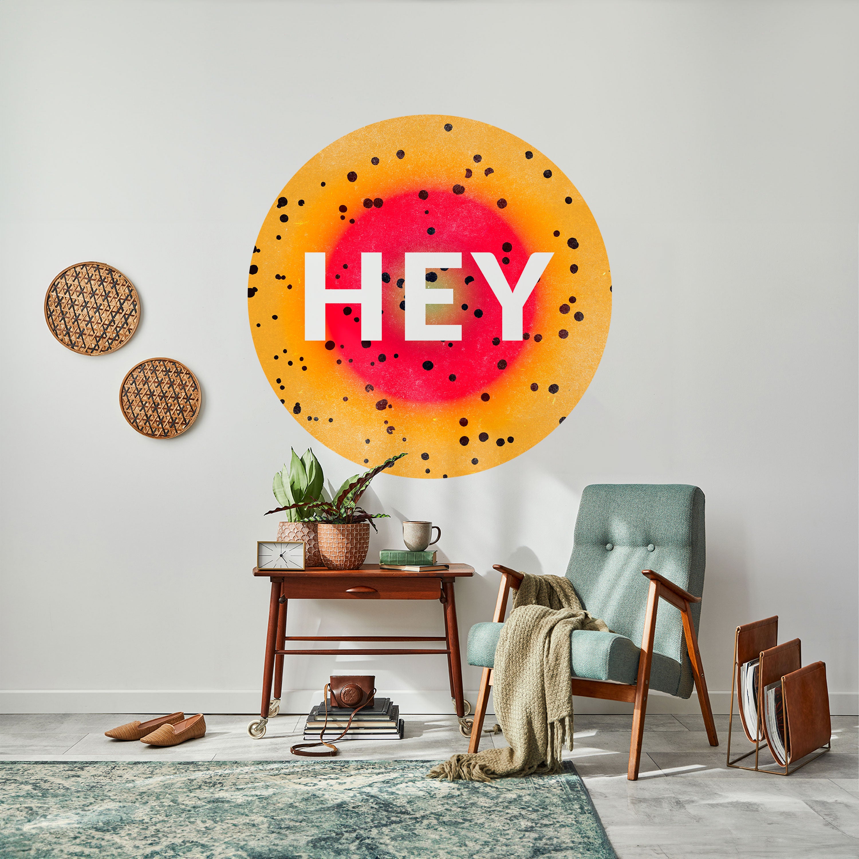 HEY THERE Naklejka okrągła