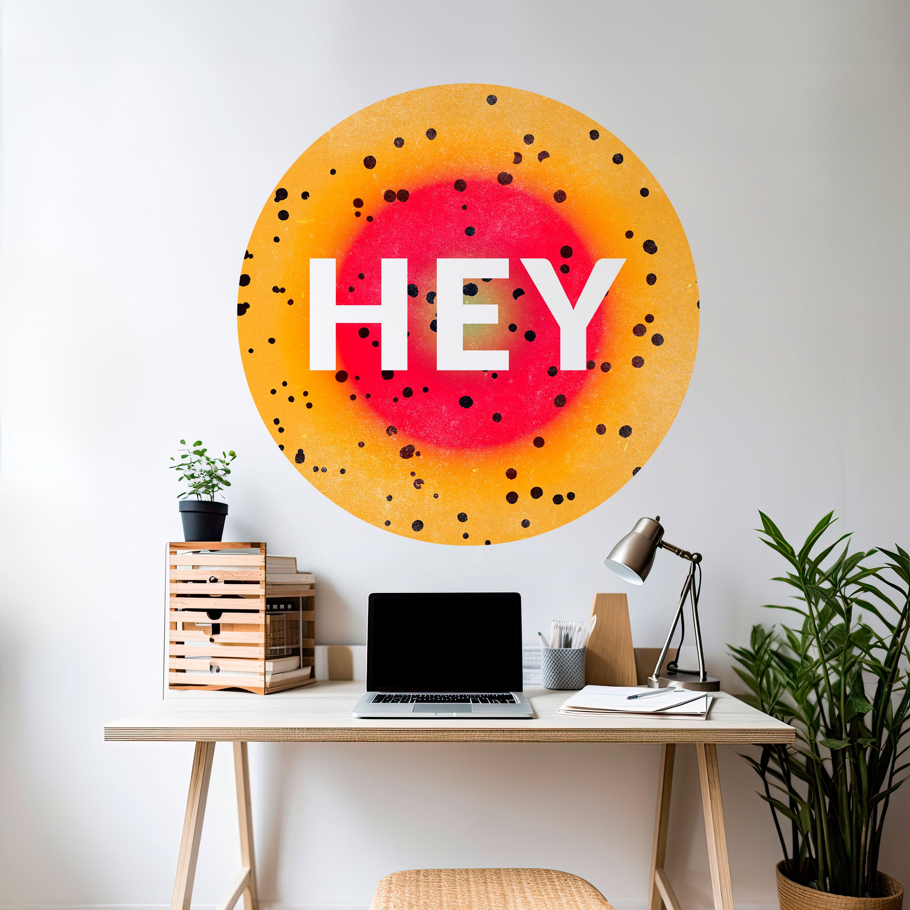 HEY THERE Naklejka okrągła