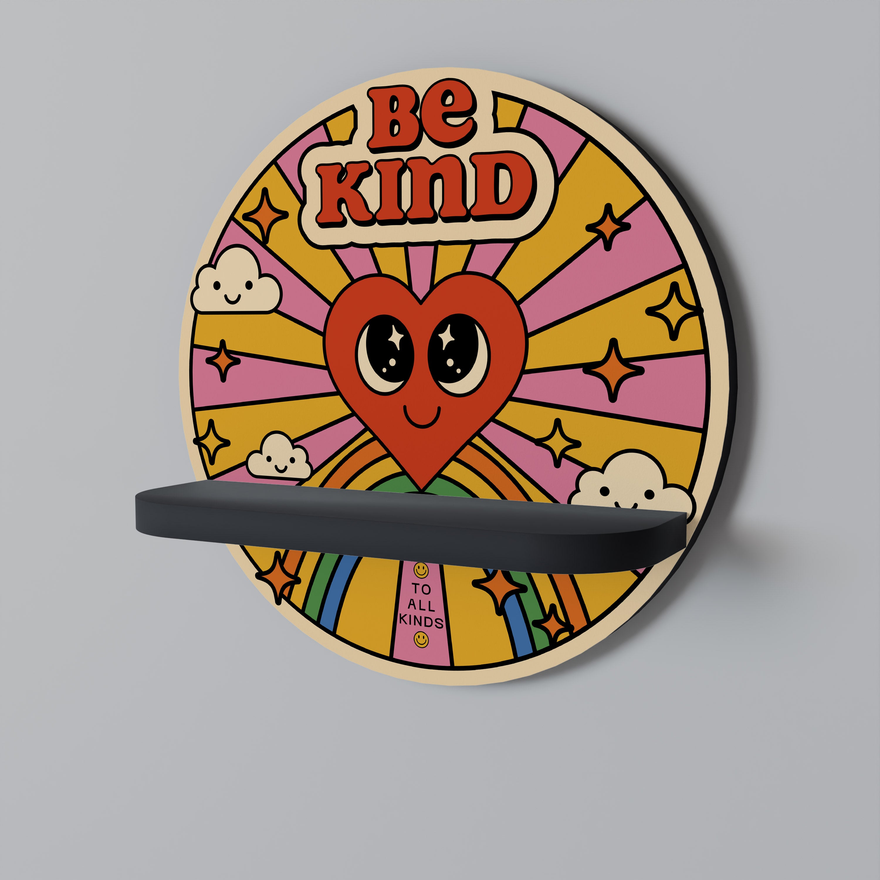 BE KIND Półka okrągła Czarna