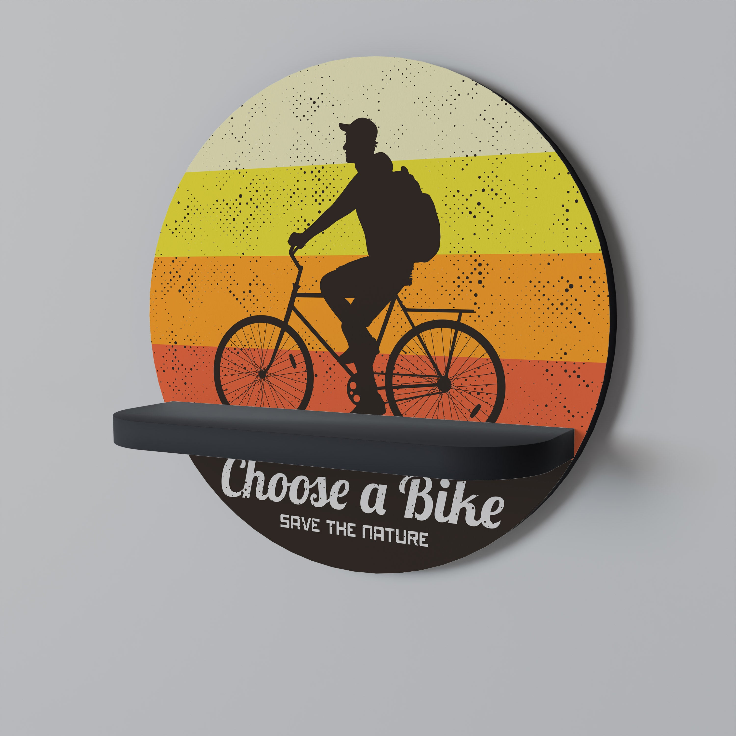 CHOOSE A BIKE Półka okrągła Czarna