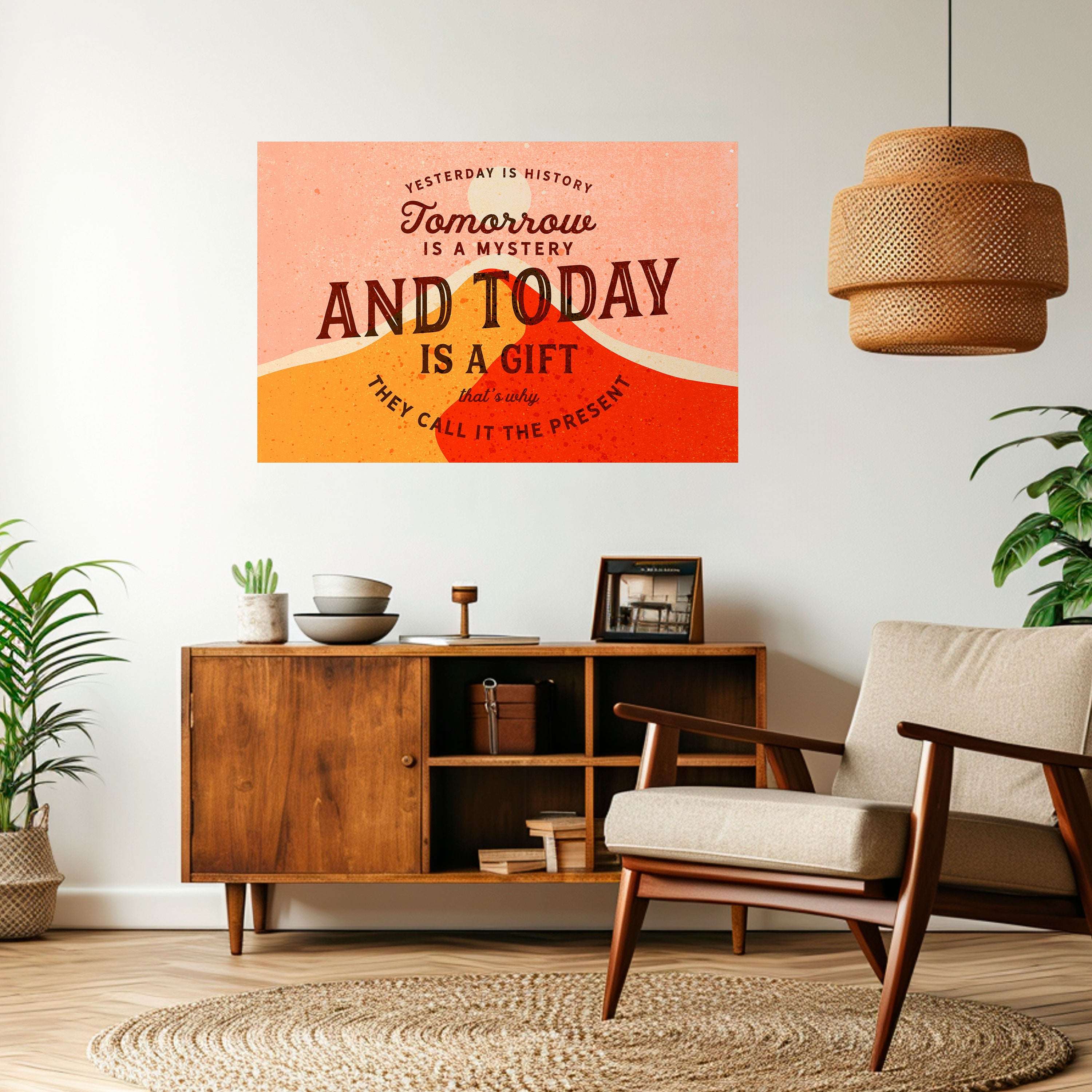 TODAY IS A GIFT Naklejka/Plakat poziomy