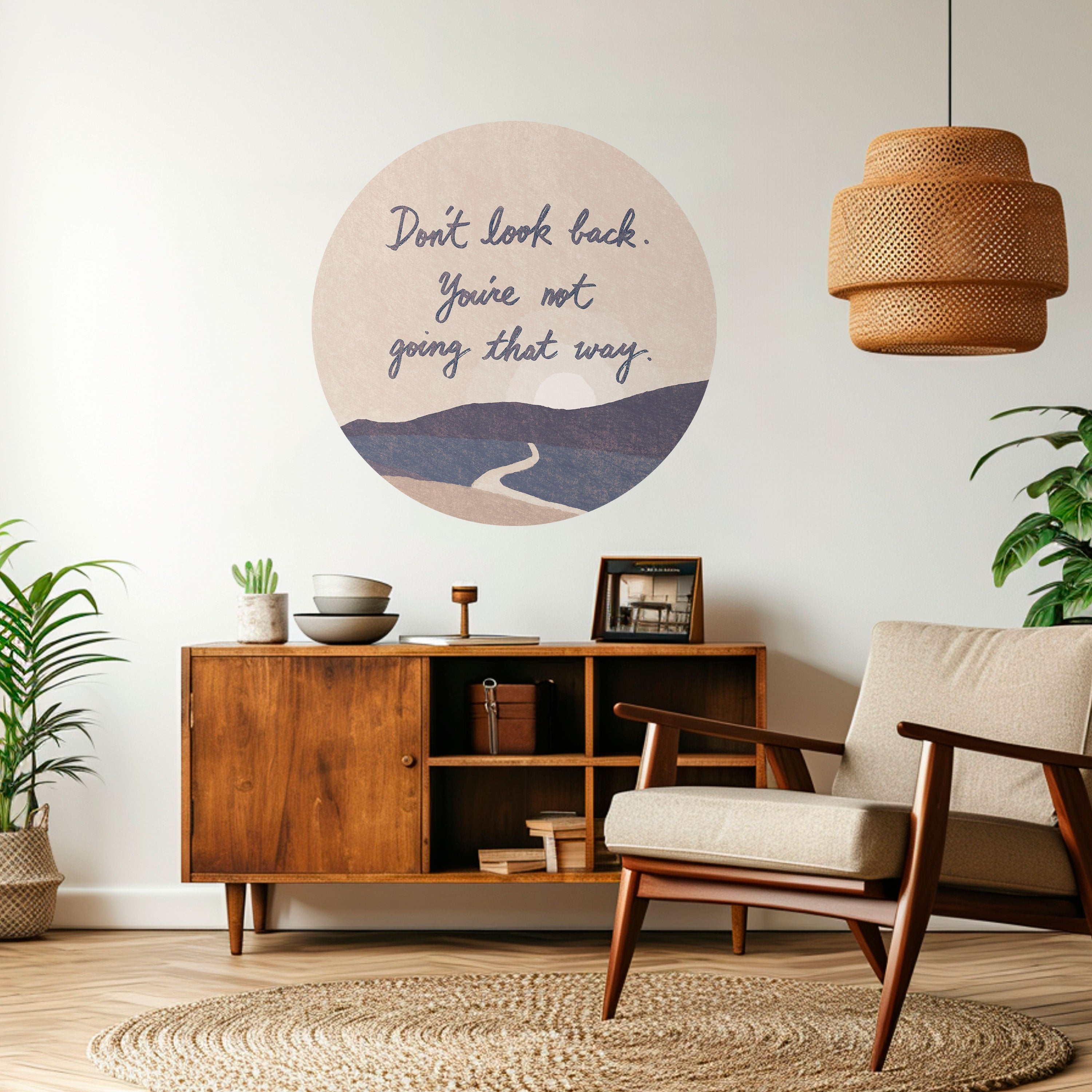 DON'T LOOK BACK Naklejka okrągła