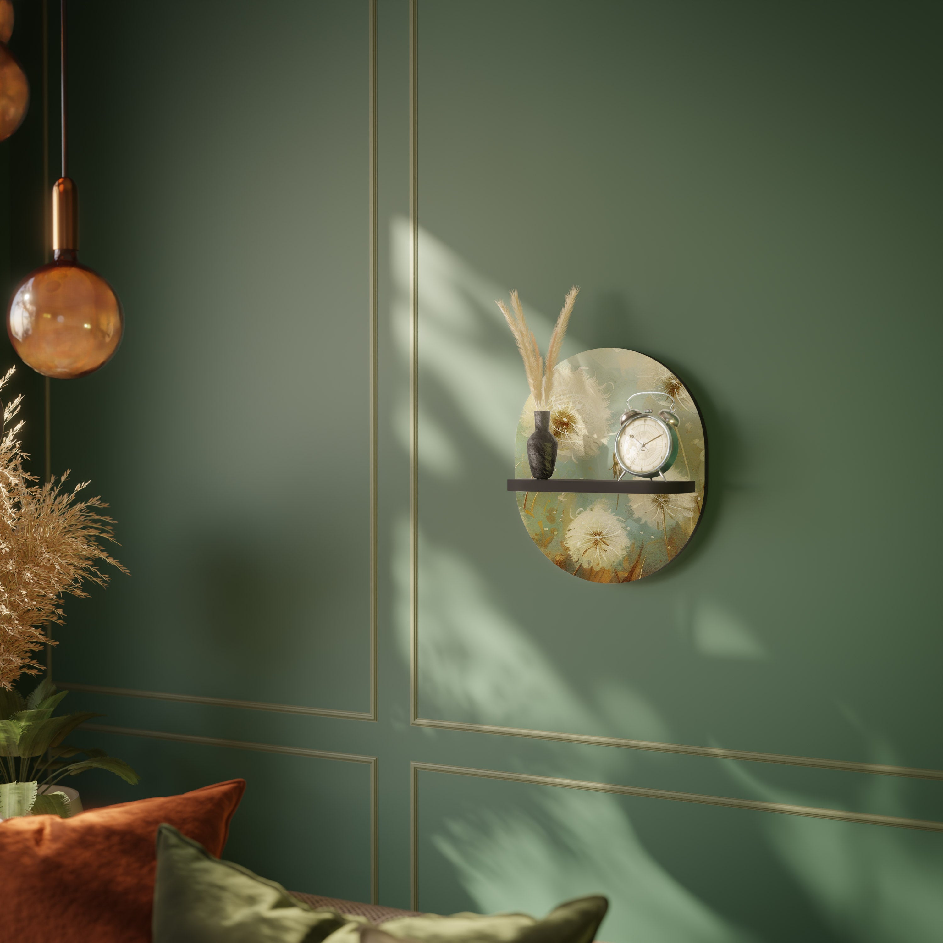 DREAMY MEADOW Półka owalna Czarna