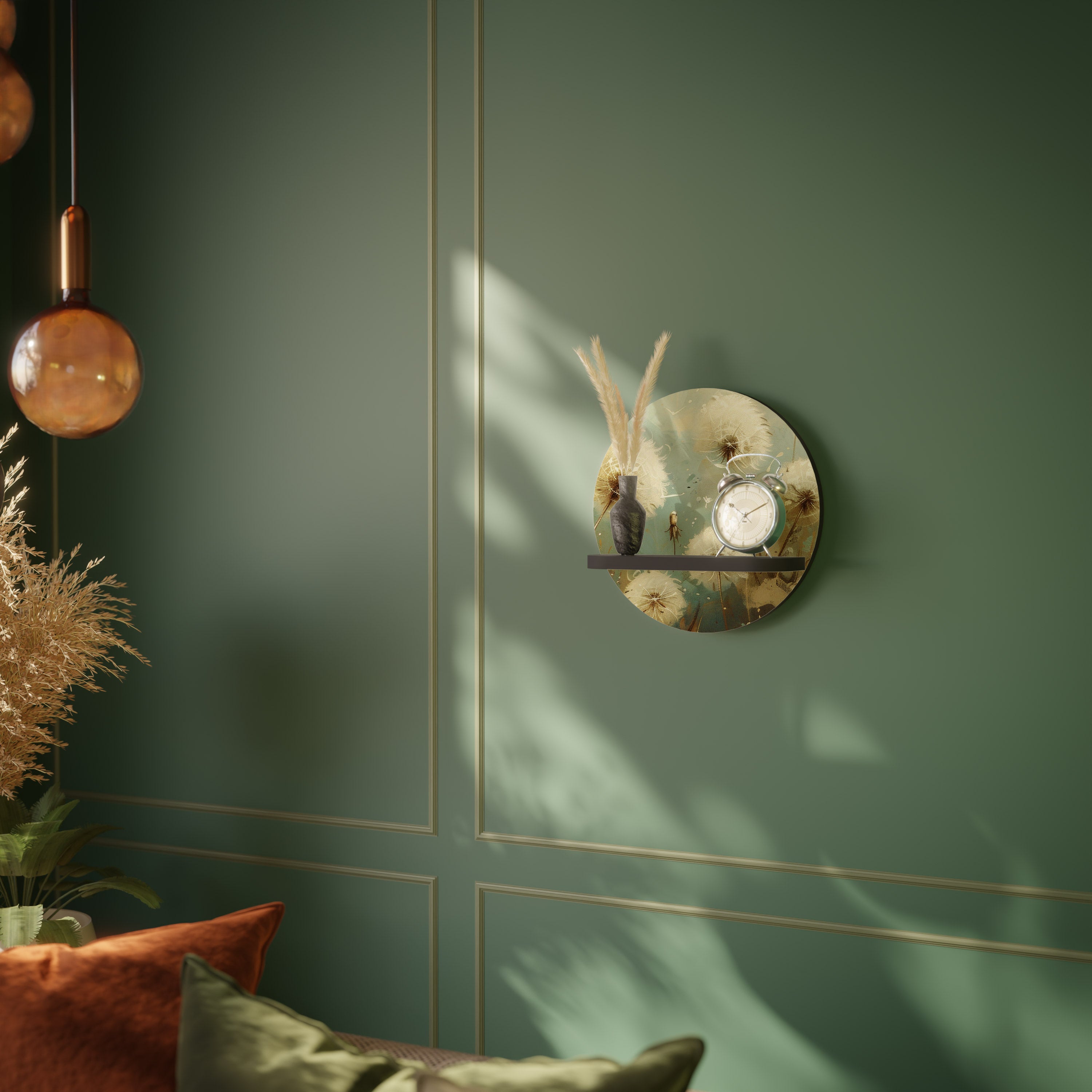 DREAMY MEADOW Półka okrągła Czarna