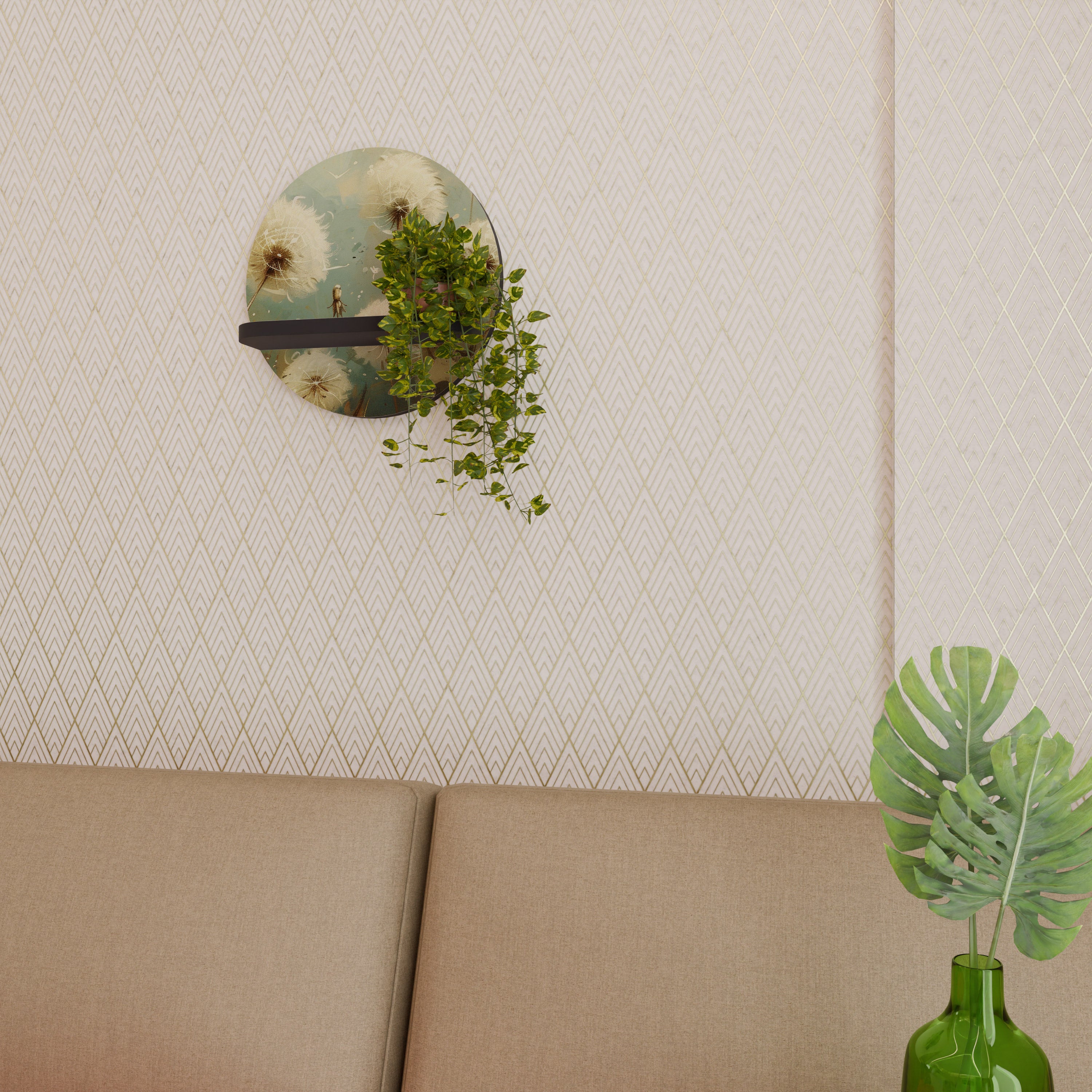 DREAMY MEADOW Półka okrągła Czarna