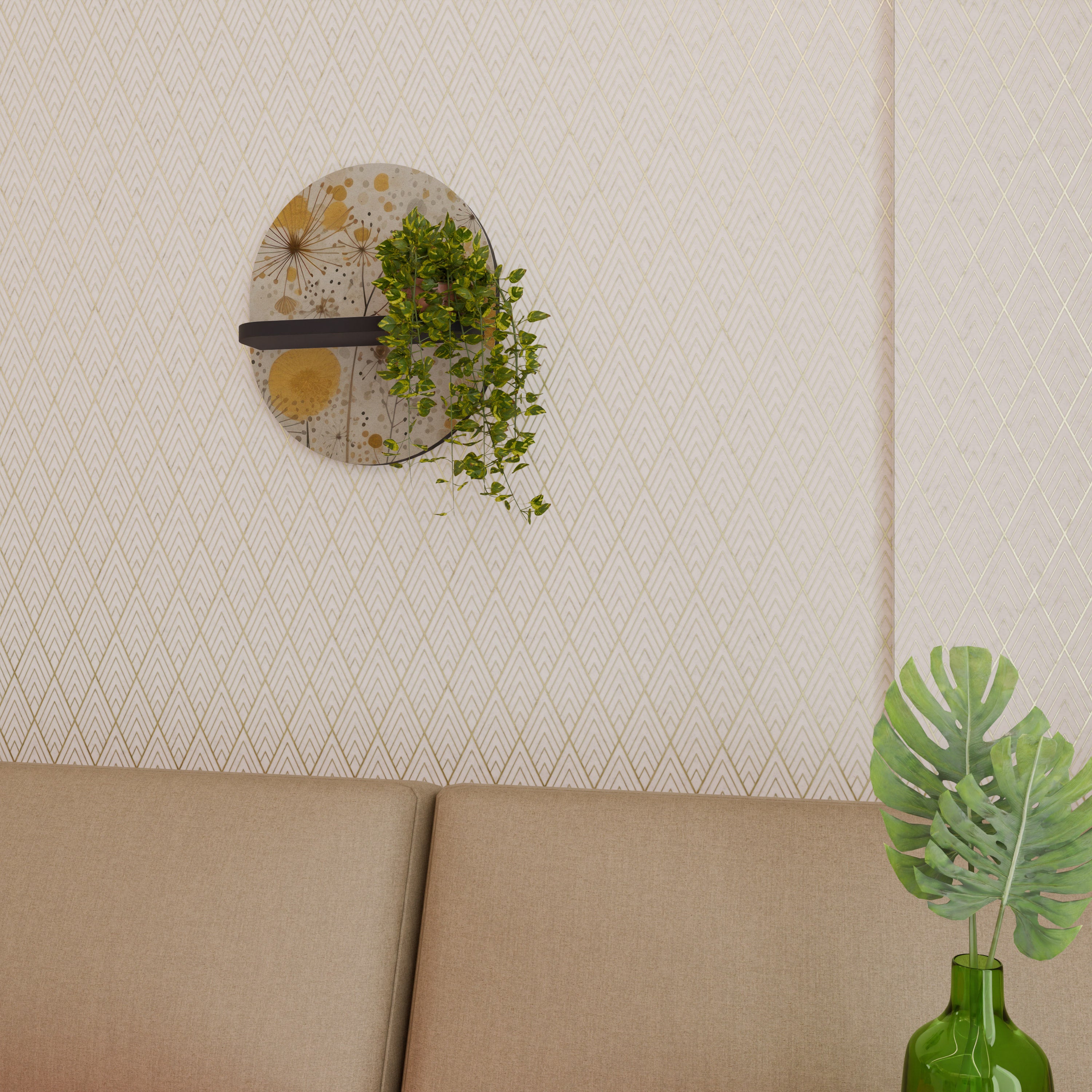 MORNING GLADE Półka owalna Czarna