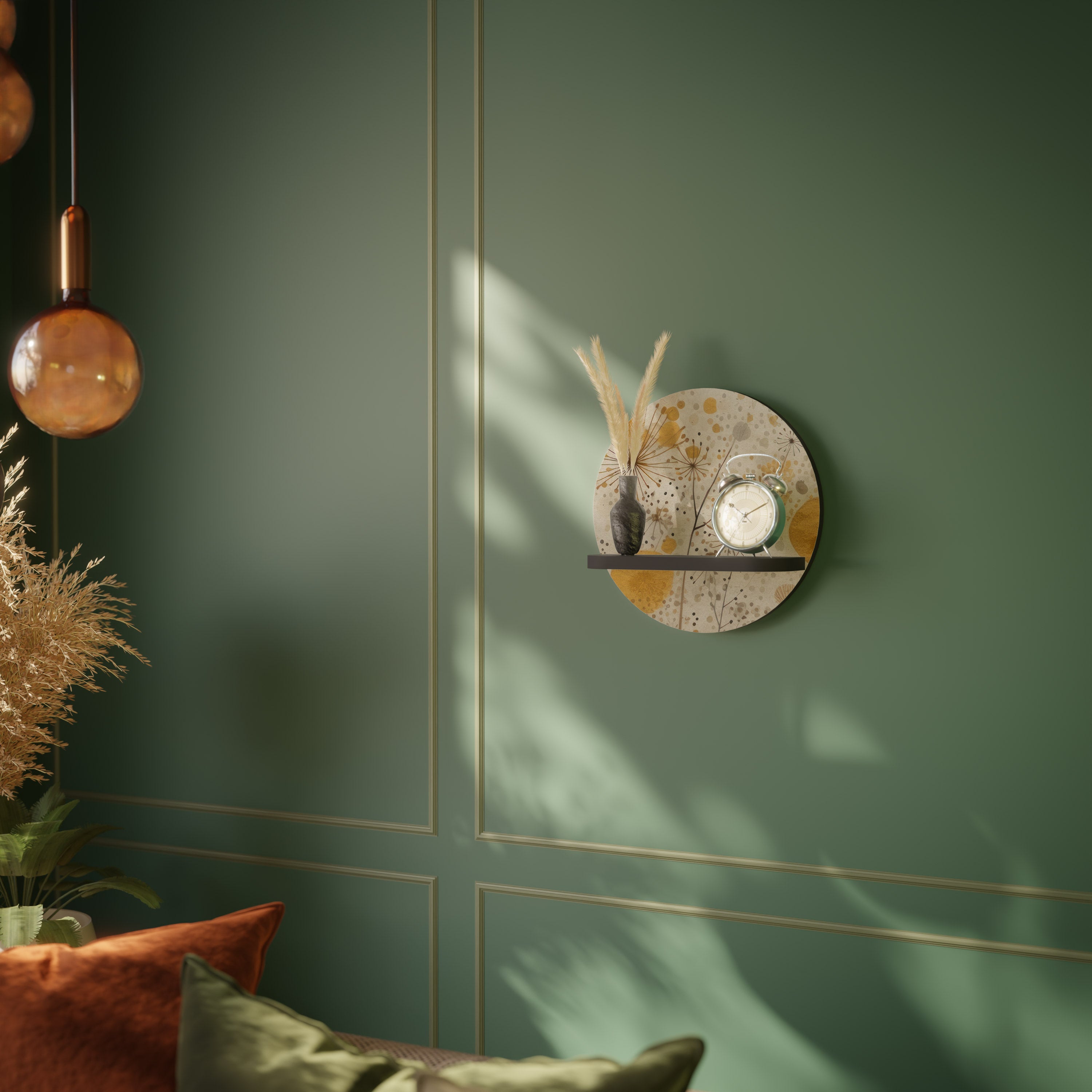 MORNING GLADE Półka okrągła Czarna