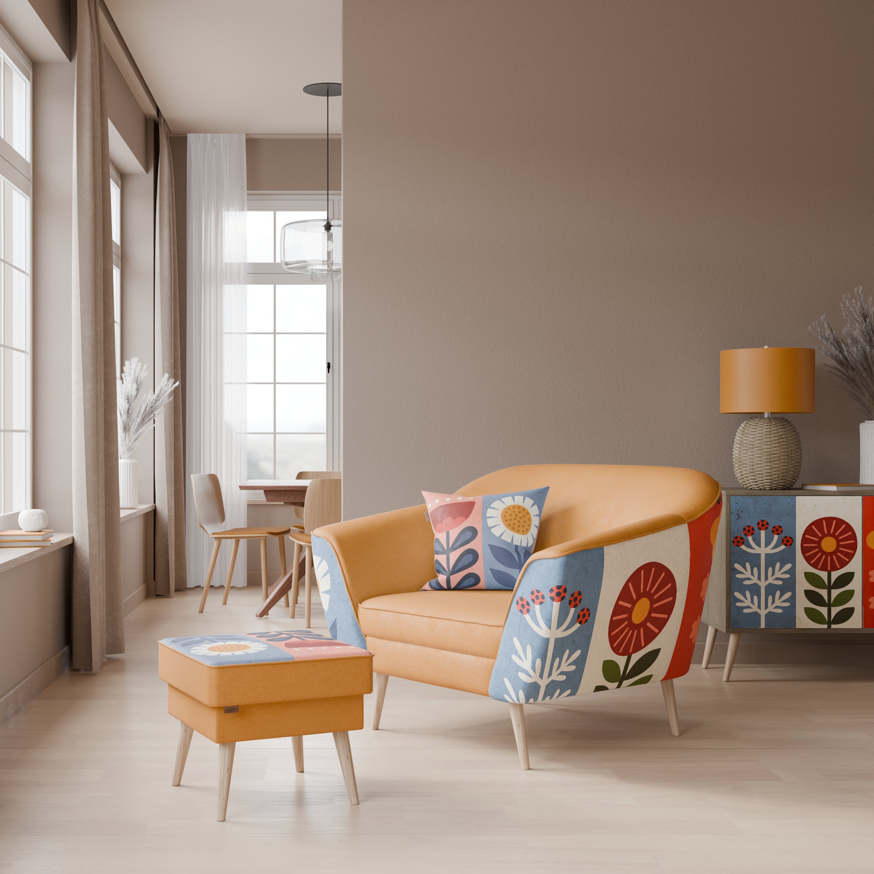 SCANDIC FLOWERET Fotel AURORA
