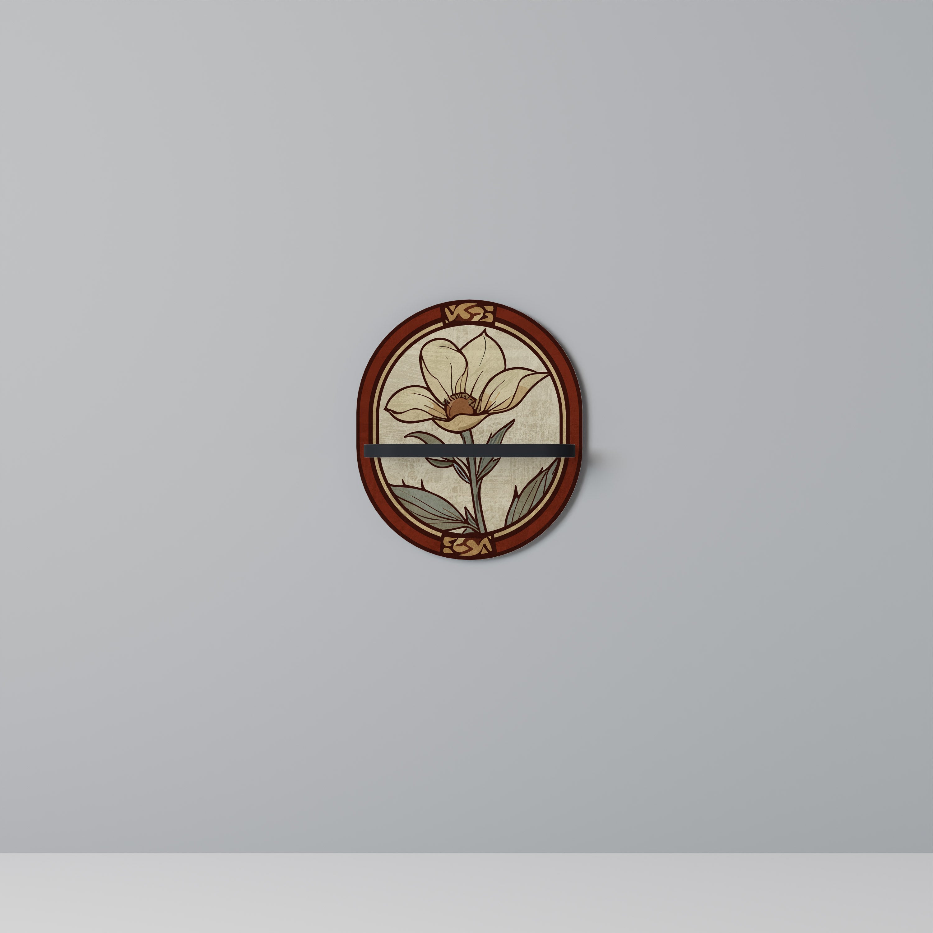 TIMELESS FLORA Półka owalna Czarna