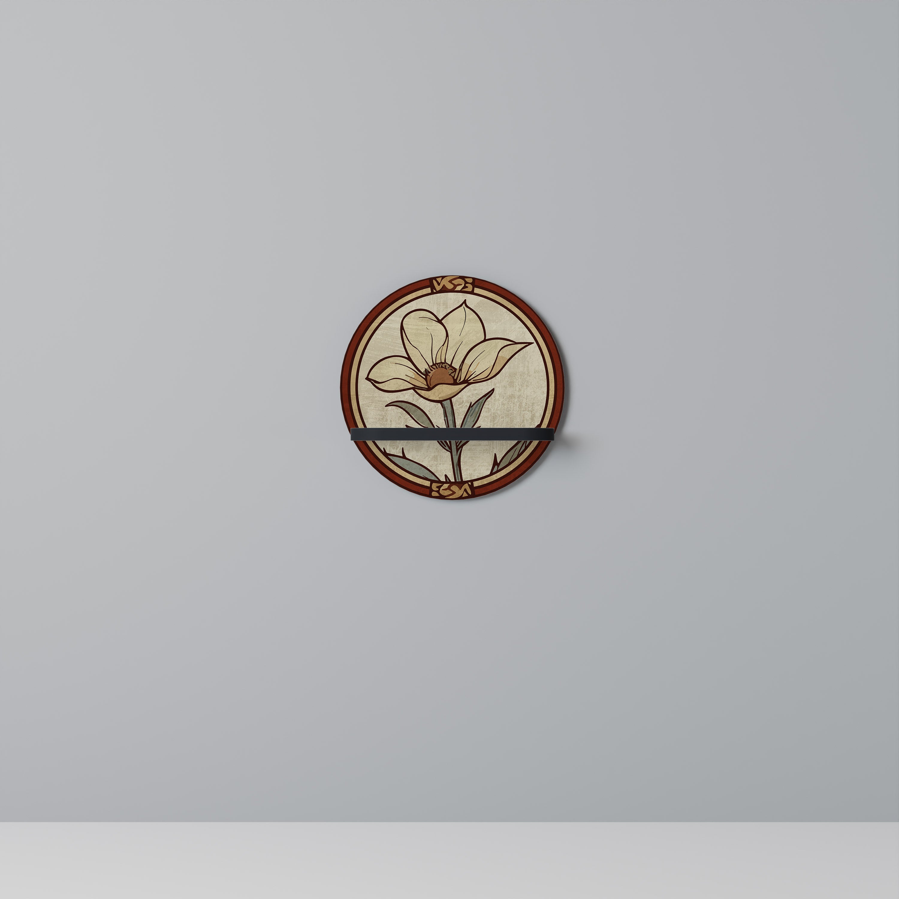 TIMELESS FLORA Półka okrągła Czarna