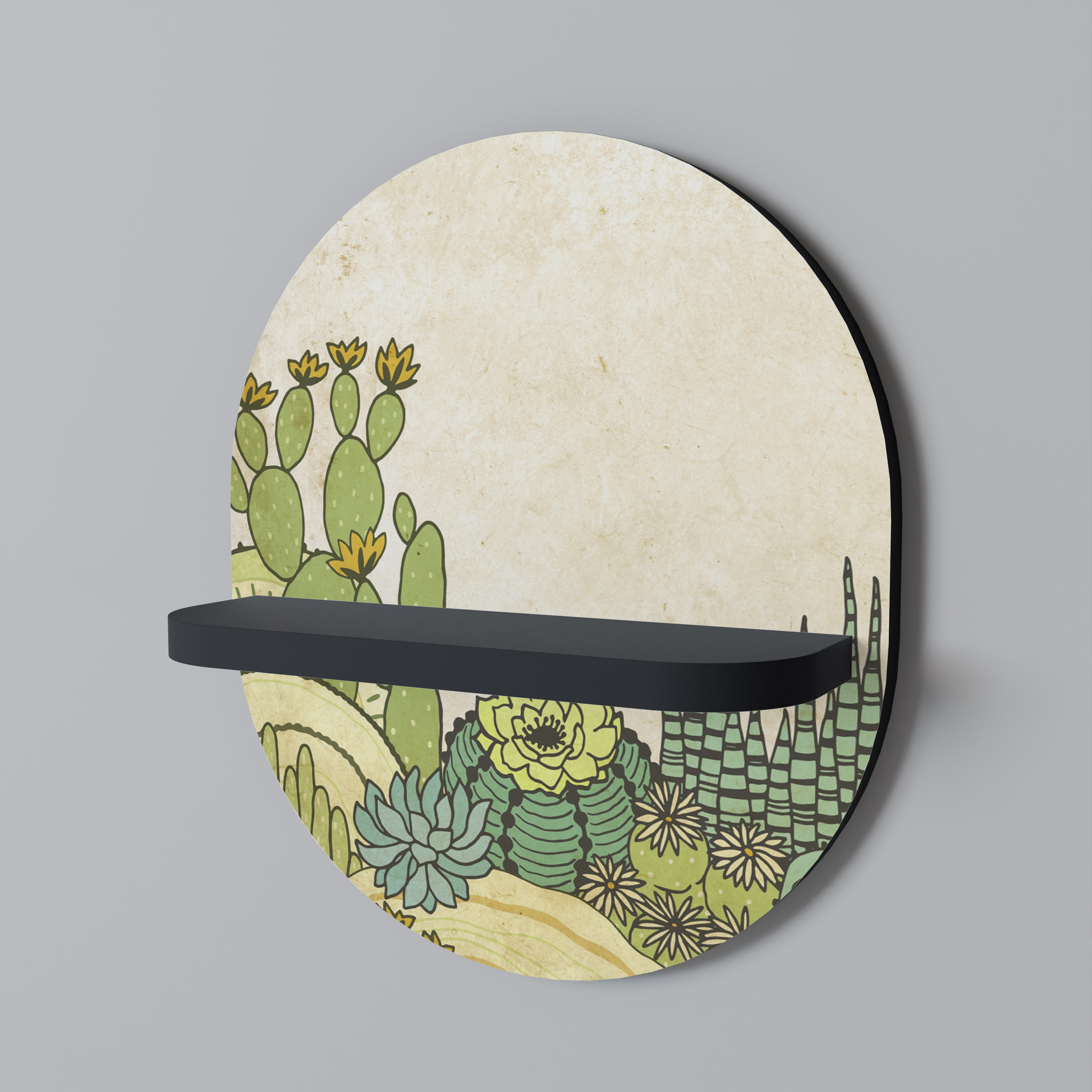 SUCCULENTS KALEIDOSCOPE Półka owalna Czarna