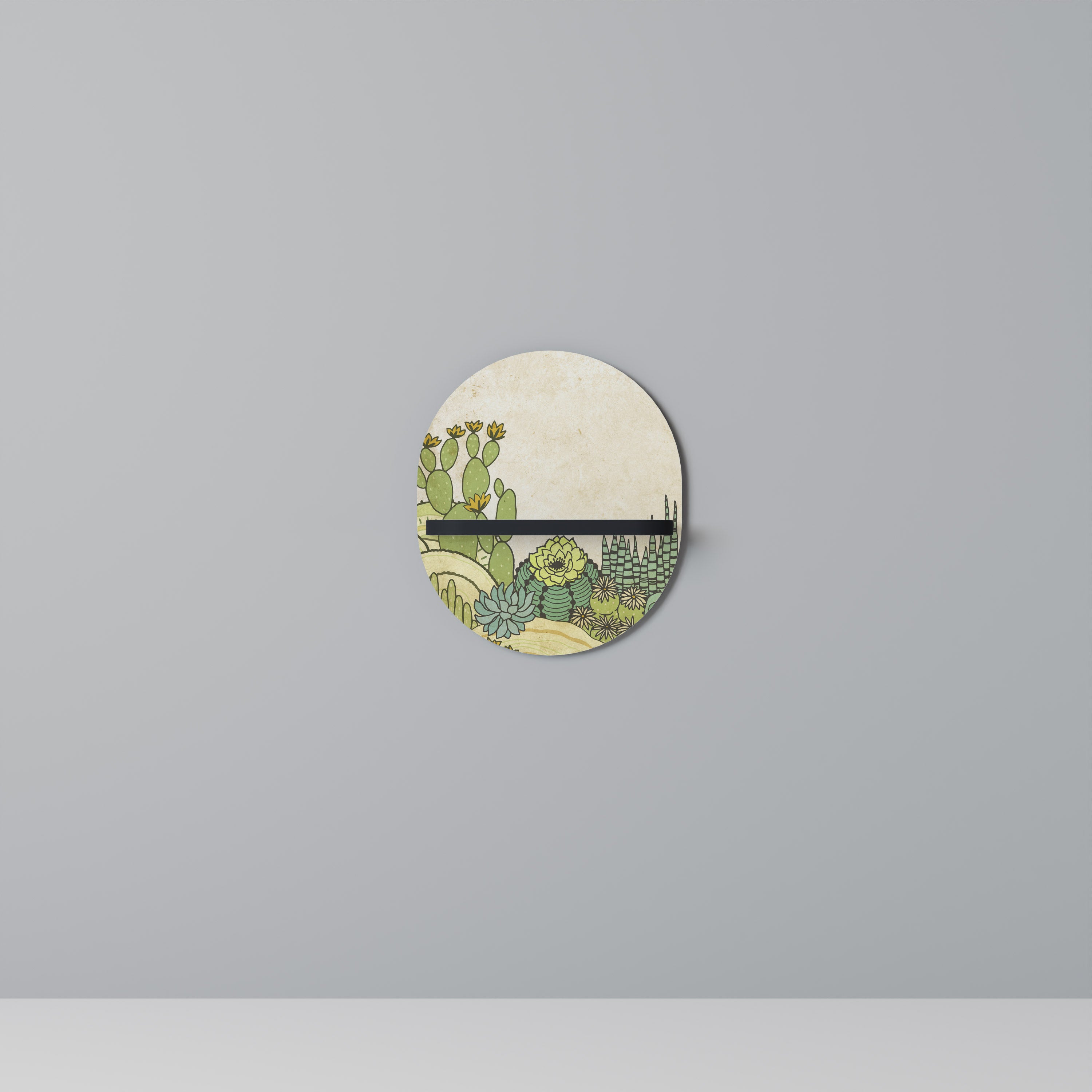 SUCCULENTS KALEIDOSCOPE Półka owalna Czarna