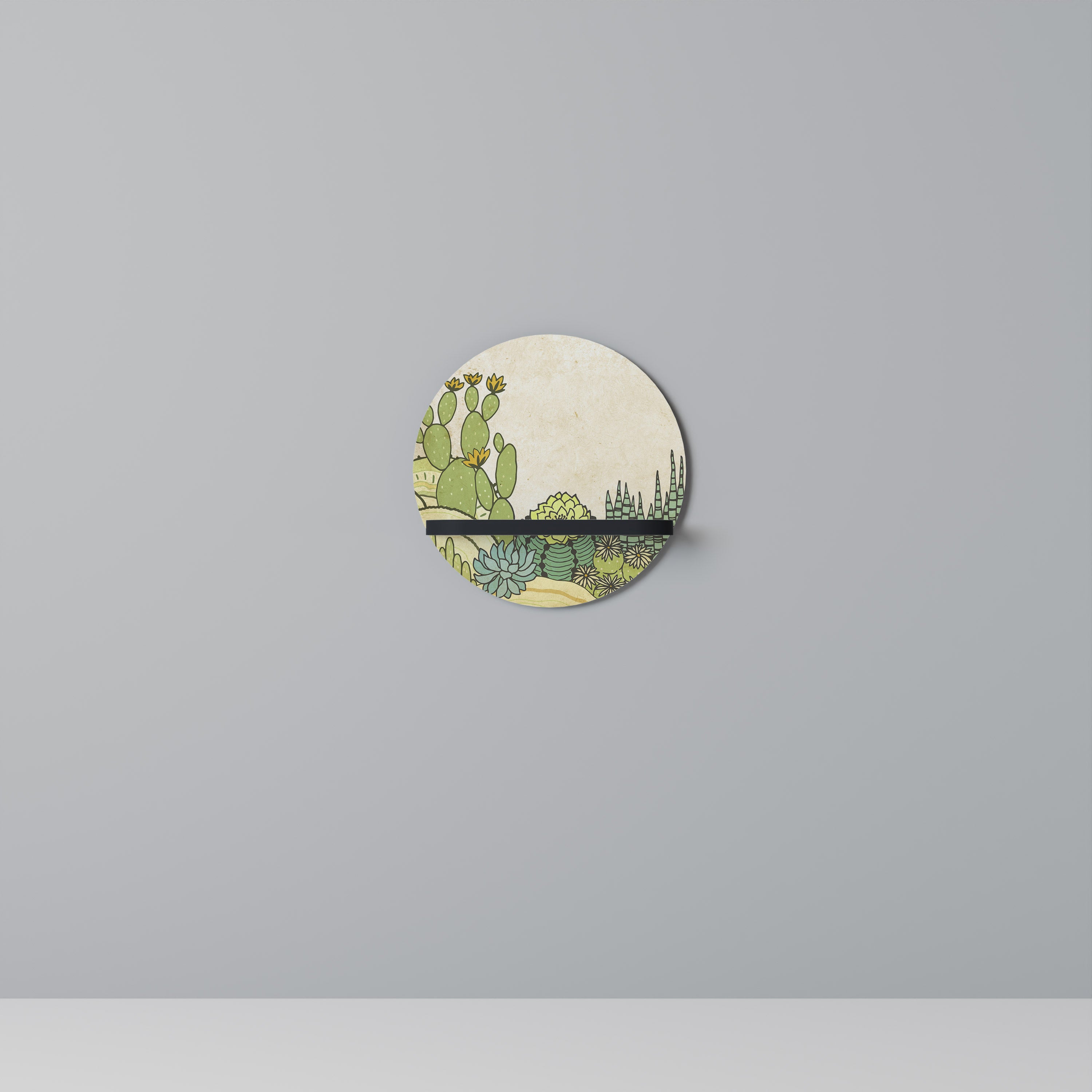 SUCCULENTS KALEIDOSCOPE Półka okrągła Czarna