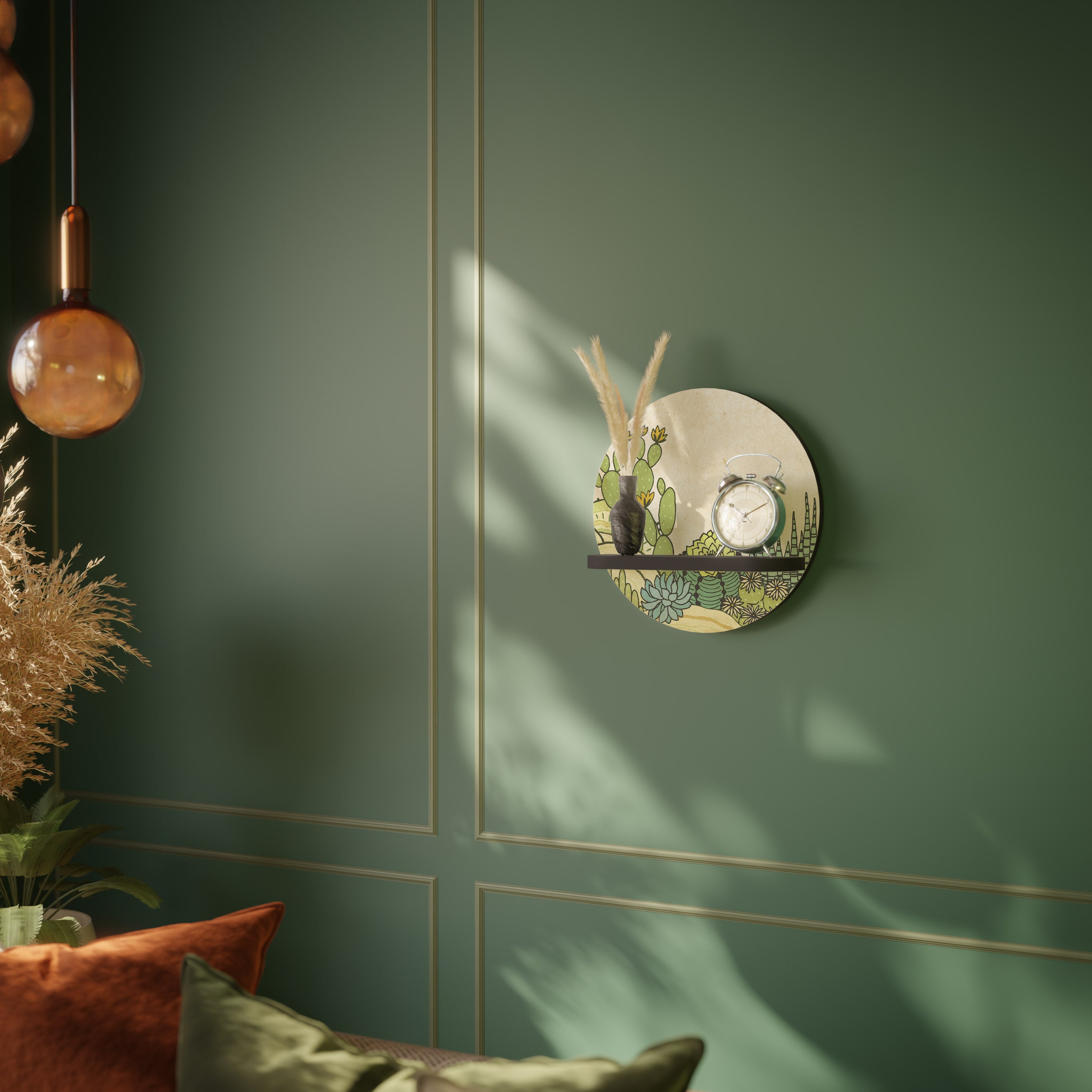 SUCCULENTS KALEIDOSCOPE Półka okrągła Czarna