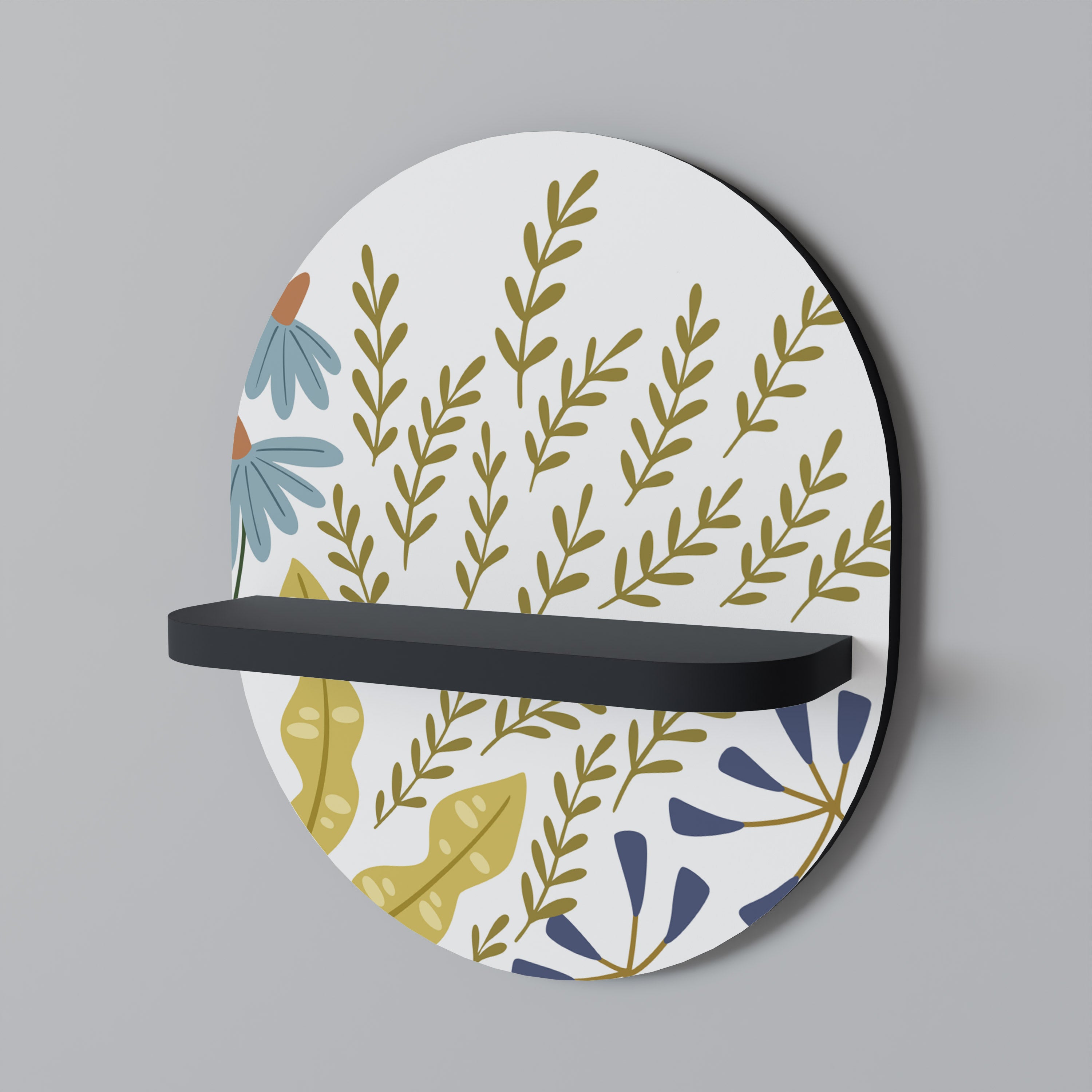 HELLO SPRING Półka owalna Czarna