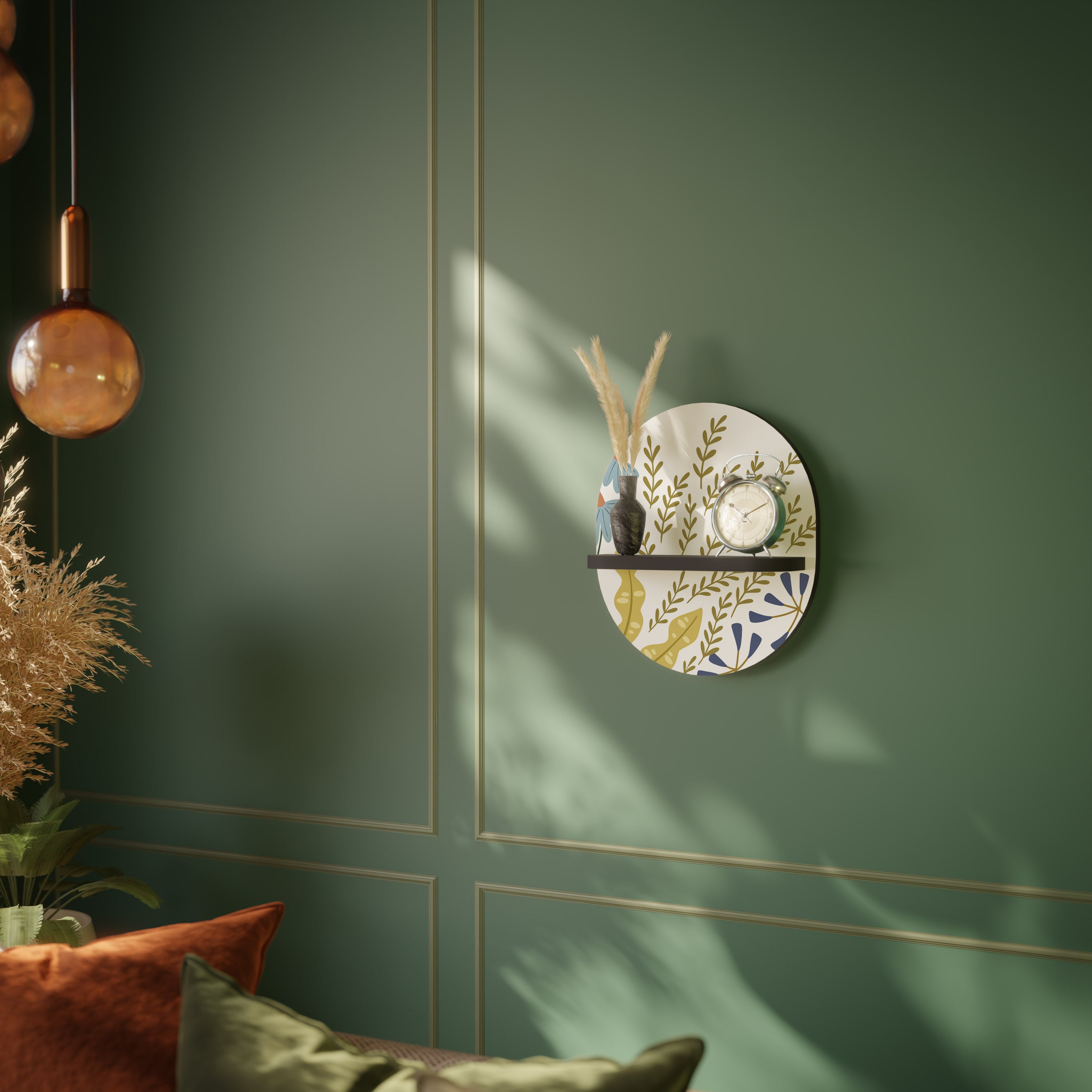 HELLO SPRING Półka owalna Czarna